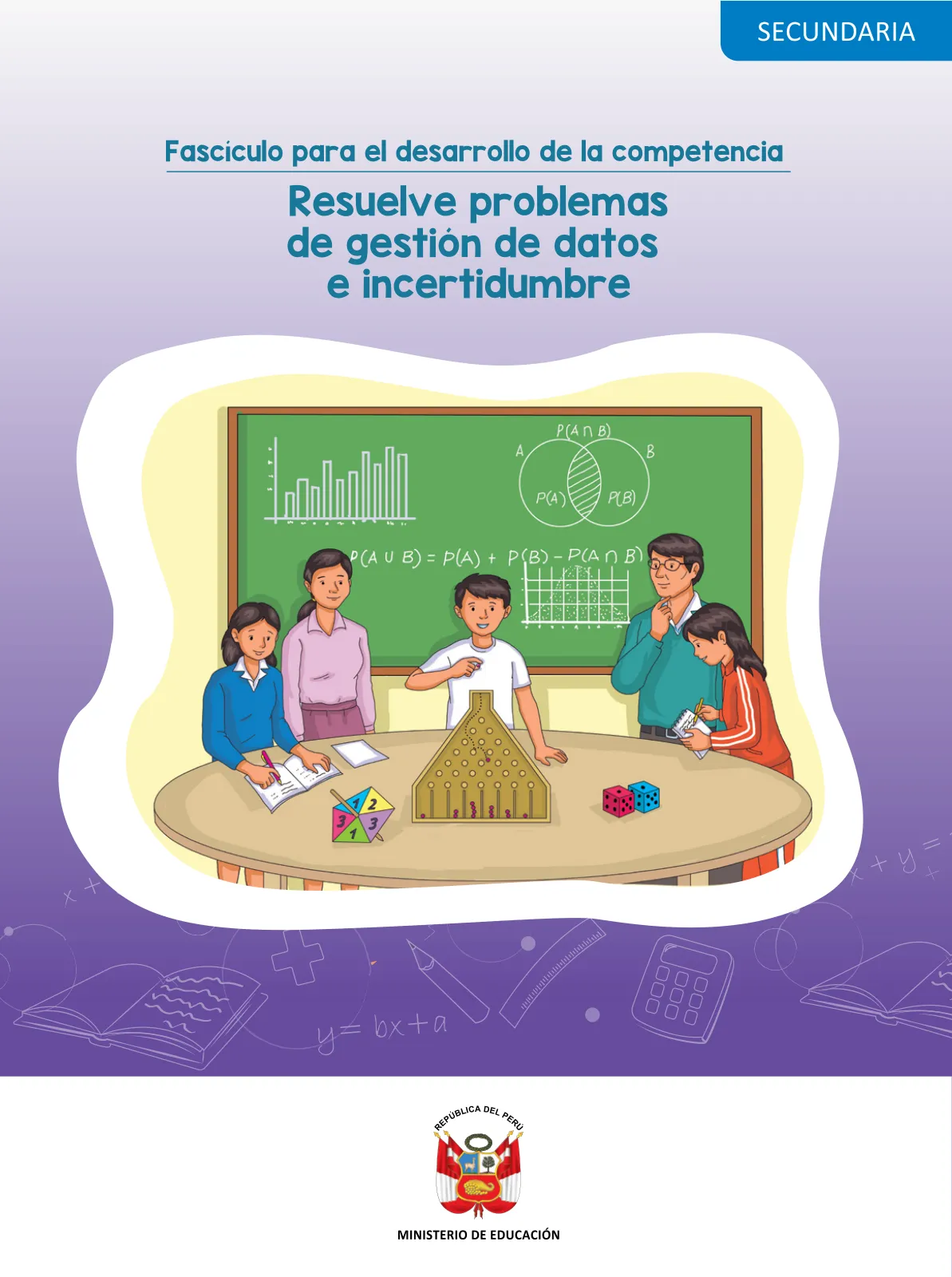 Portada de Fascículo para el desarrollo de la competencia “Resuelve problemas de gestión de datos e incertidumbre” · 2024