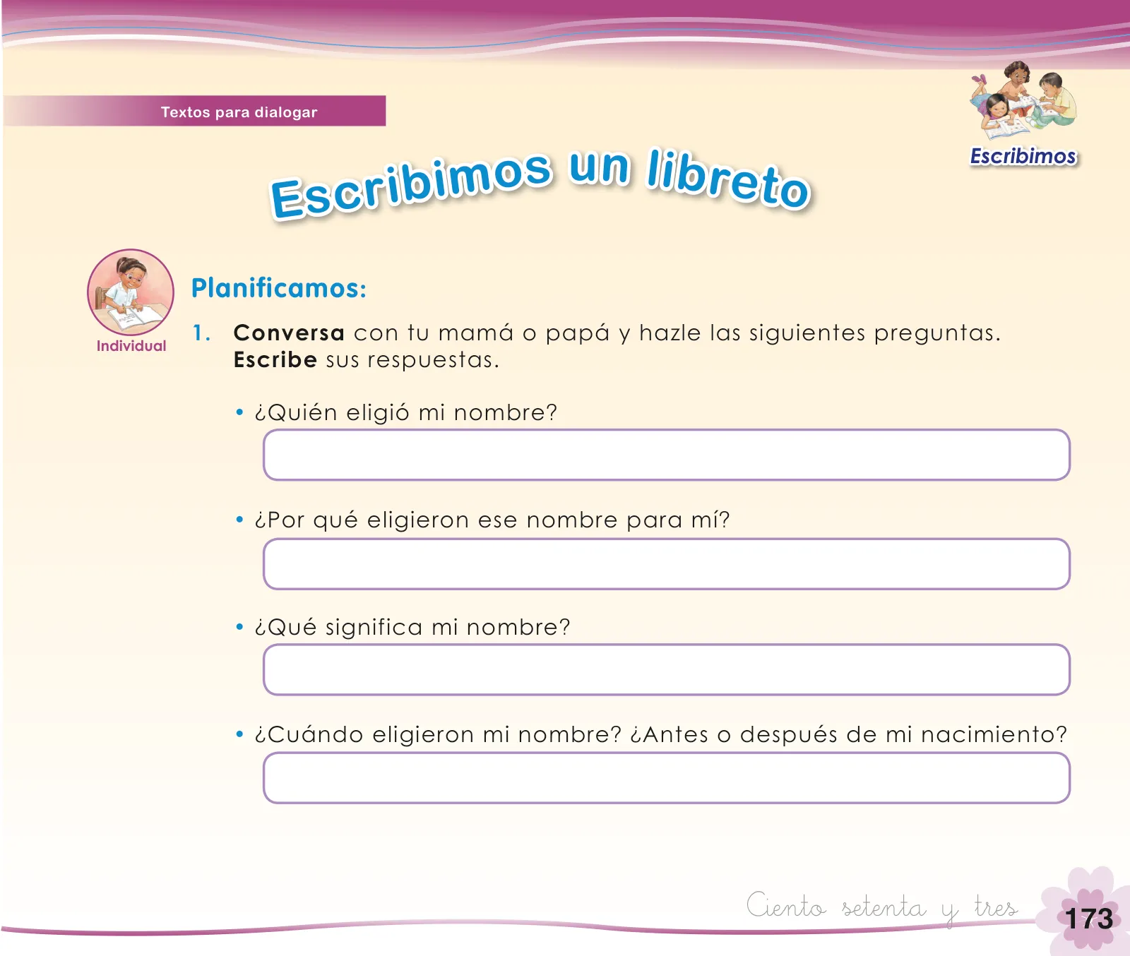 Página 175 de Comunicación 1 : cuaderno de trabajo para primer grado de Educación Primaria 2019 · 2019