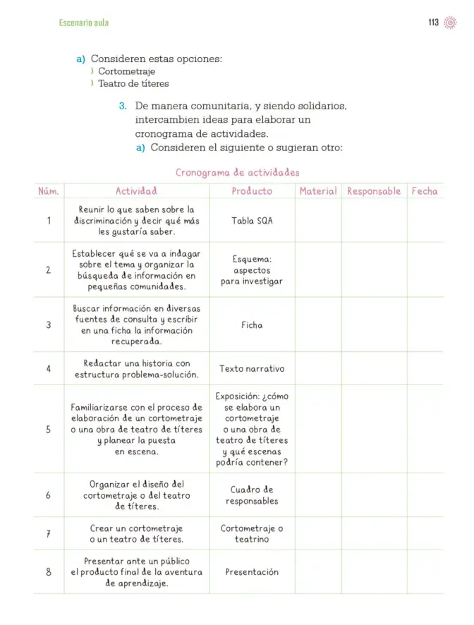 Página 116 de Proyectos de Aula. Libro de Educación Primaria Grado 4° Ciclo Escolar 2025 - 2026