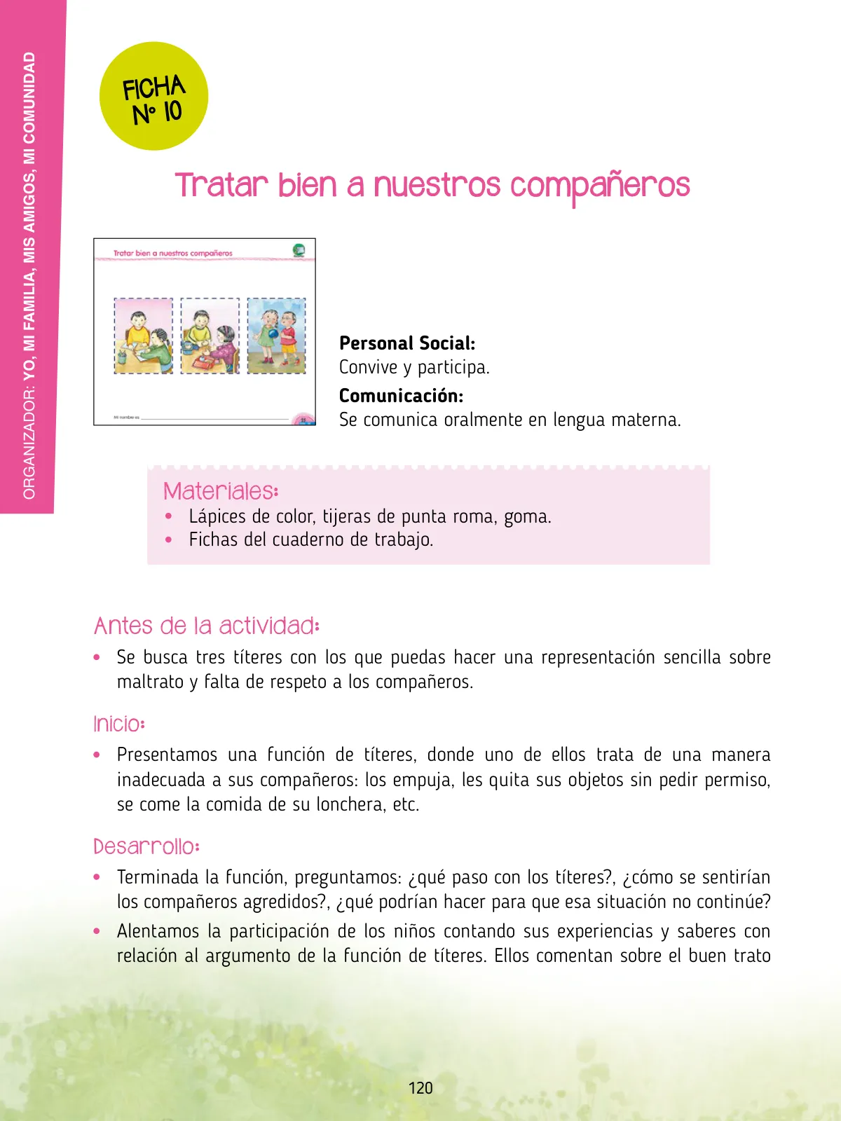 Miniatura página 122 de Agenda pedagógica 2017-2018 para docentes de II Ciclo de Instituciones de nivel de Educación Inicial · 2017