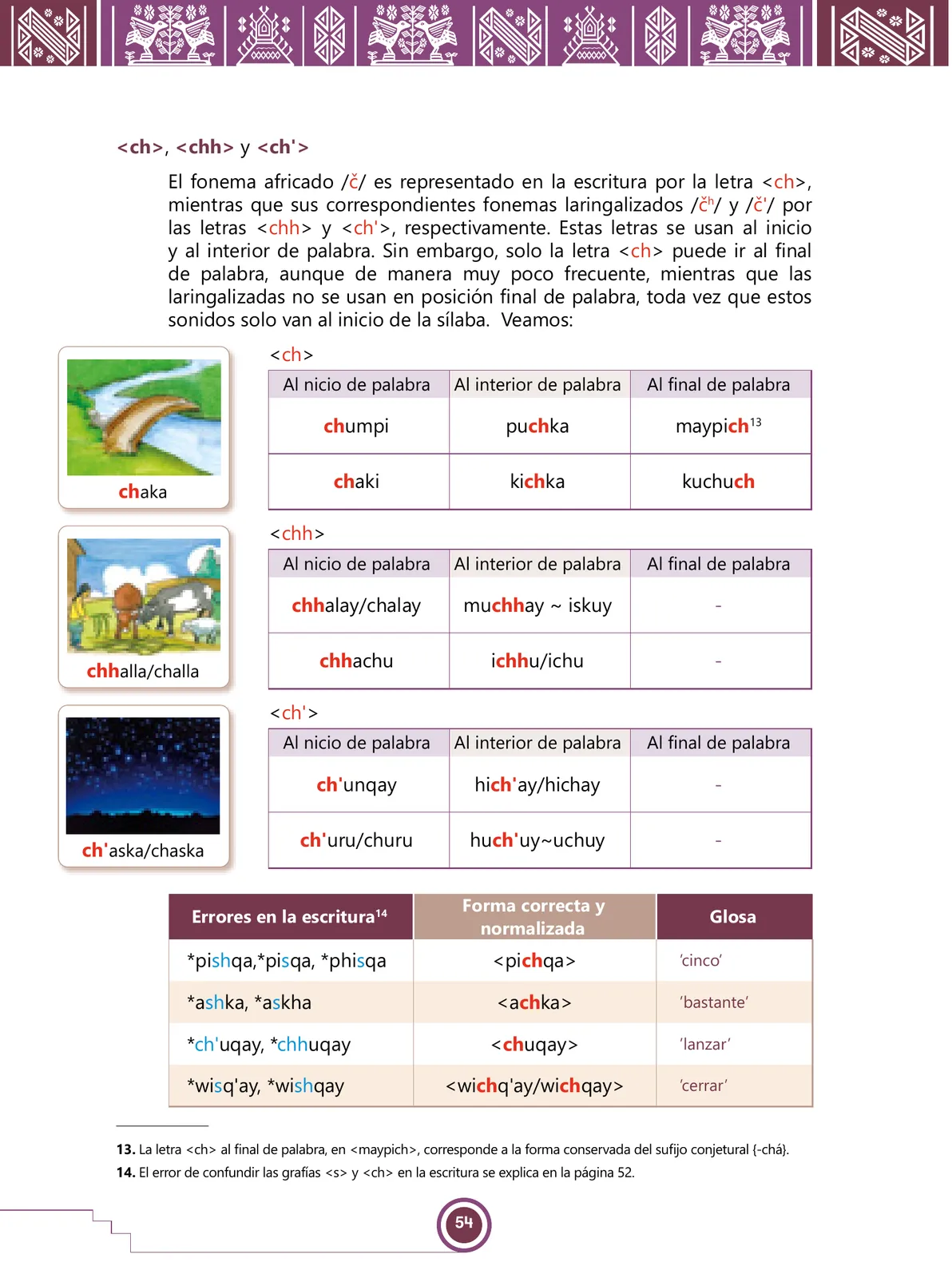 Miniatura página 56 de Urin Qichwa Qillqay Yachana Mayt'u = Manual de escritura quechua sureño · 2021
