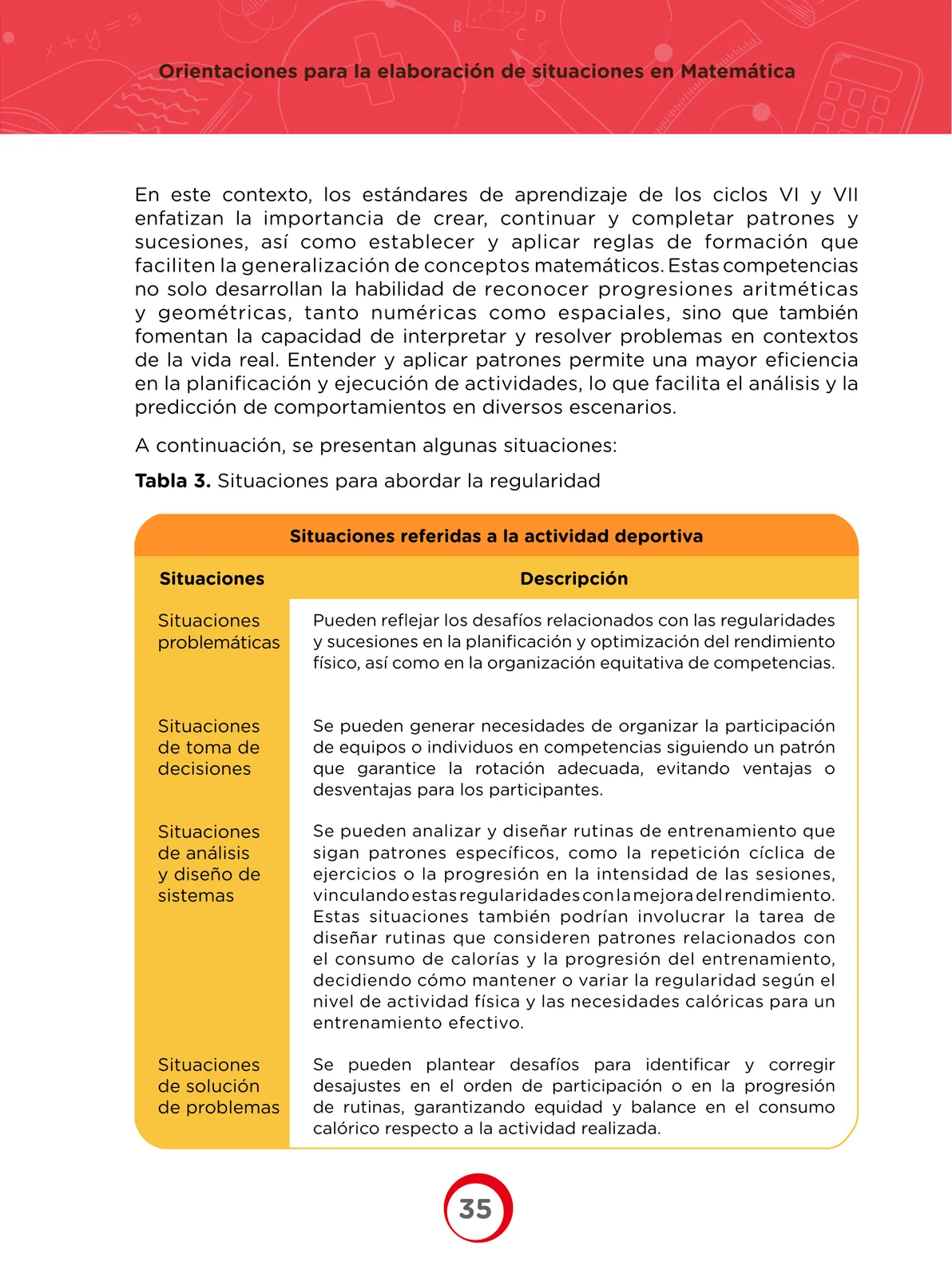 Página 35 de Orientaciones para la elaboración de situaciones en Matemática · 2024