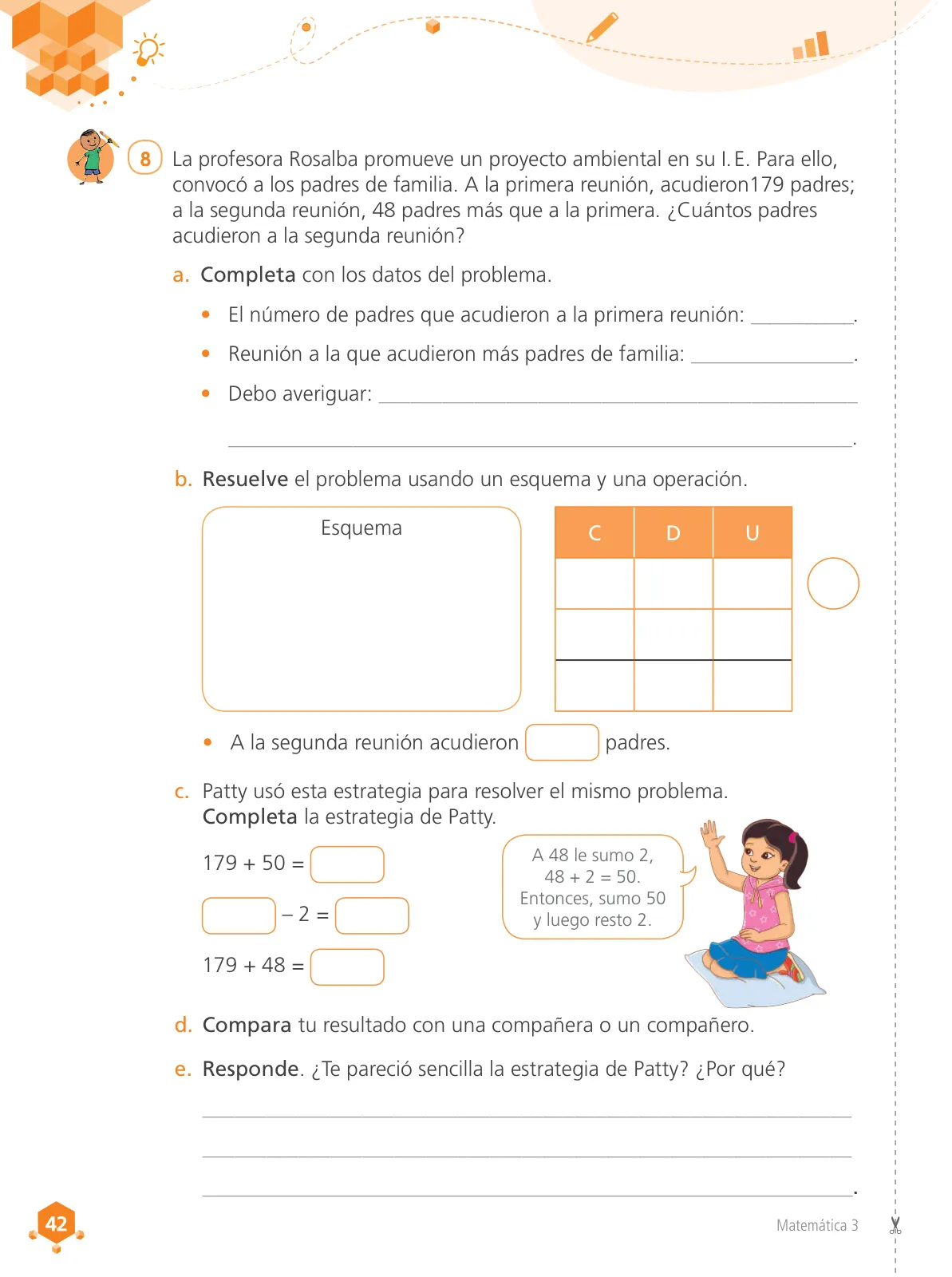 Página 44 de Matemática 3 : cuaderno de trabajo para tercer grado de Educación Primaria 2019 · 2019