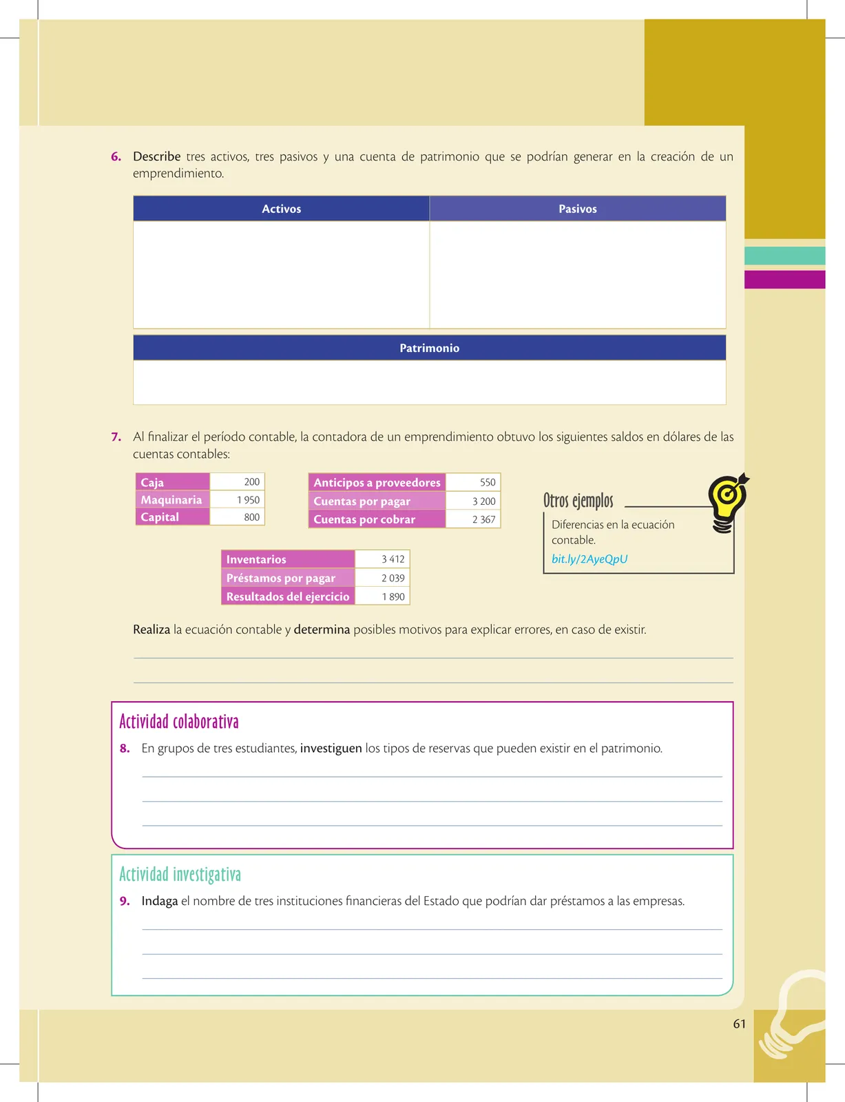 Página 61 de Emprendimiento Y Gestion · 1ro BGU · 2019