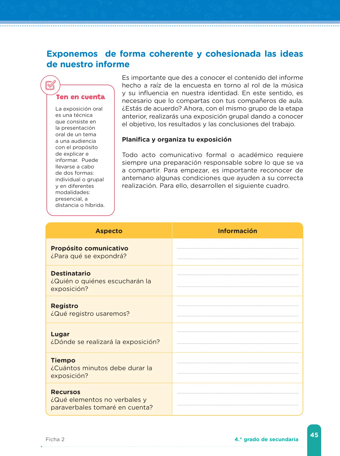 Página 47 de Fichas de aprendizaje de Comunicación 4 · 2024
