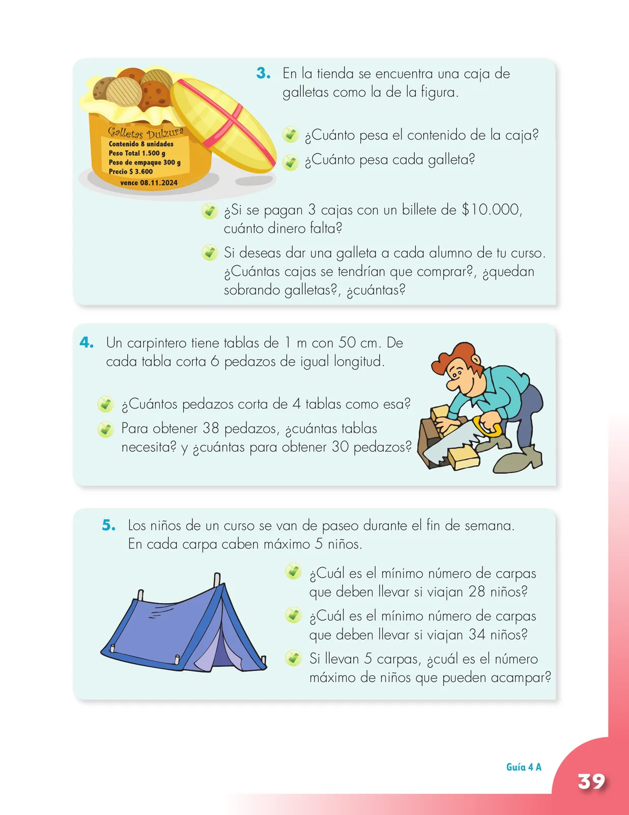 Miniatura página 39 de Matematica 3° · Cartilla 01