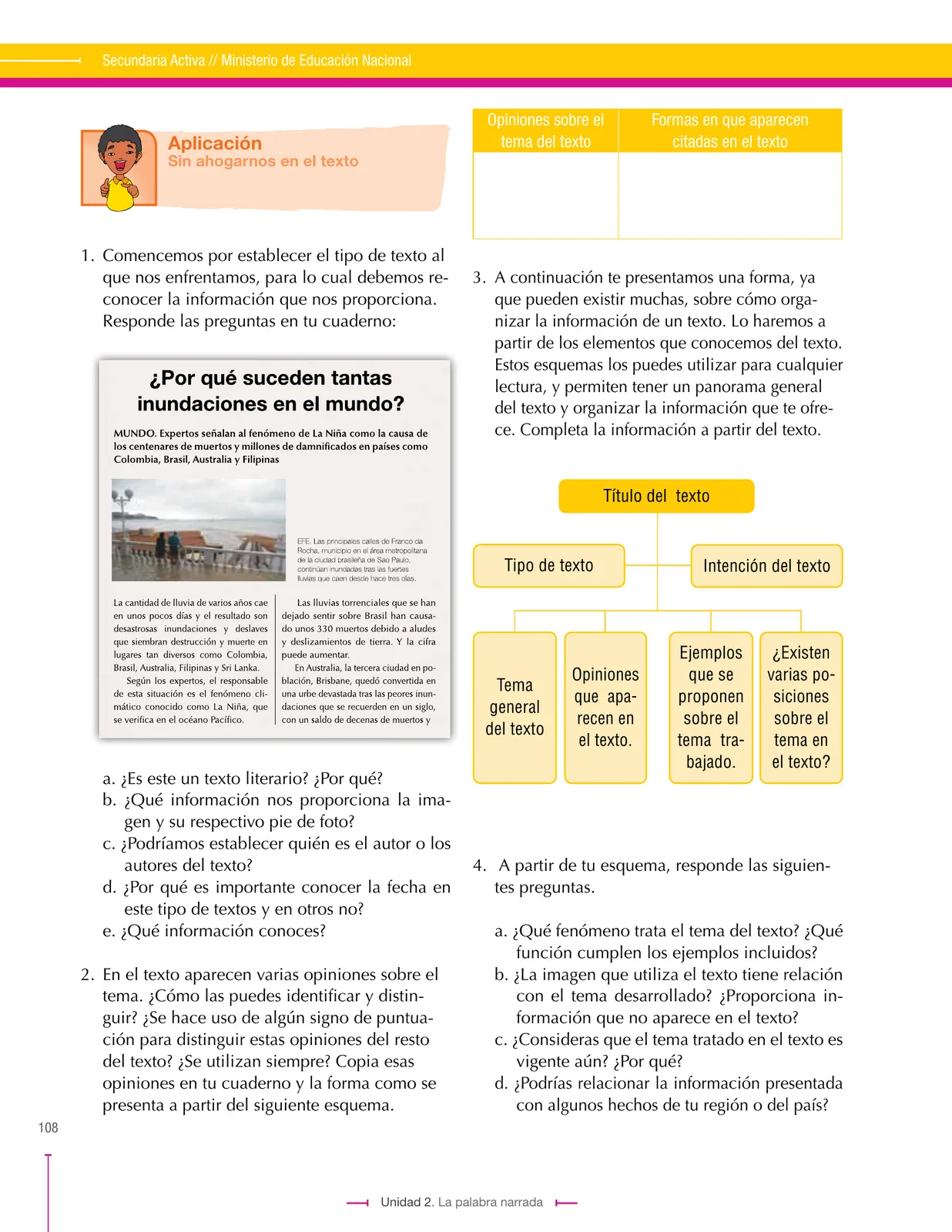 Página 108 de Lenguaje 8° · Secundaria Activa
