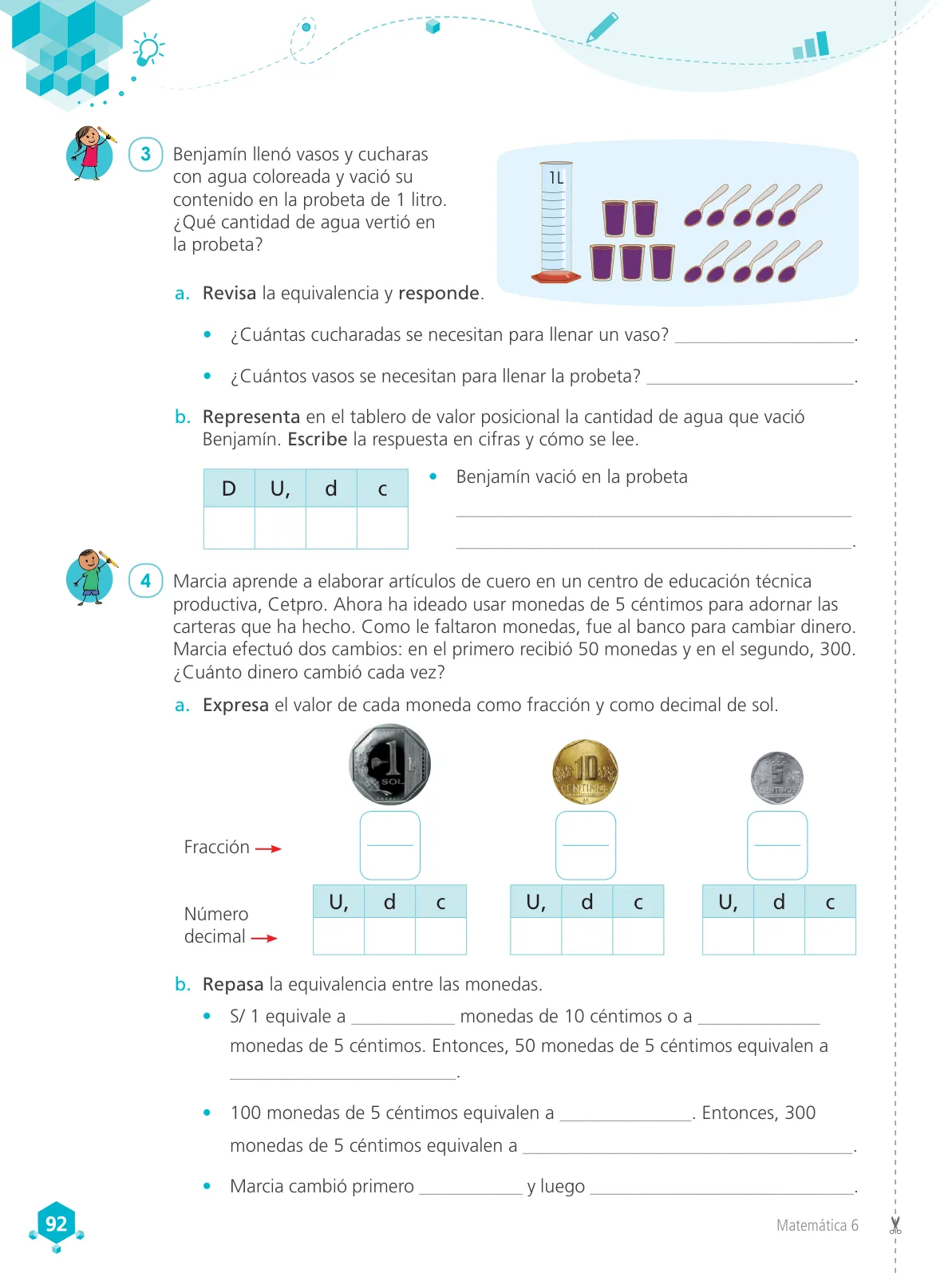 Página 94 de Matemática 6 : cuaderno de trabajo para sexto grado de Educación Primaria 2019 · 2019