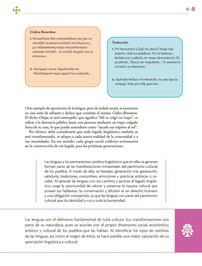 Página 44 de Colección Ximhai. Lenguajes. Libro de Educación Secundaria Grado 1° Ciclo Escolar 2025 - 2026