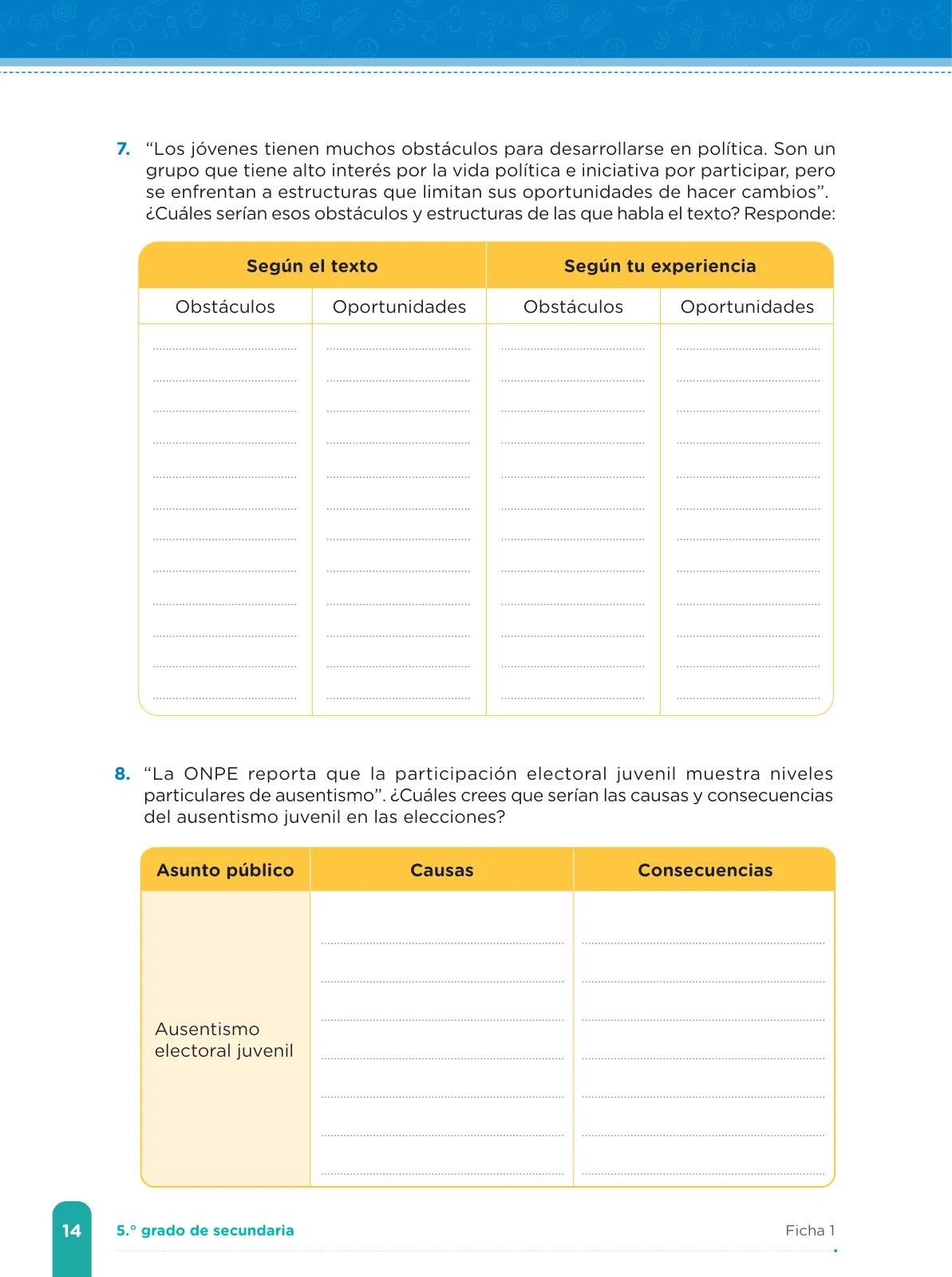 Miniatura página 16 de Fichas de aprendizaje de Comunicación 5 · 2024