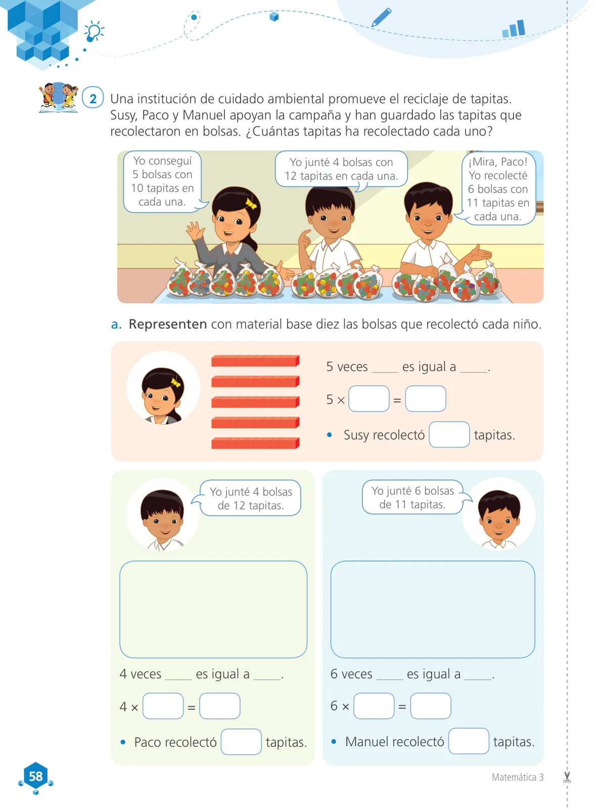 Página 60 de Matemática 3 : cuaderno de trabajo para tercer grado de Educación Primaria 2019 · 2019