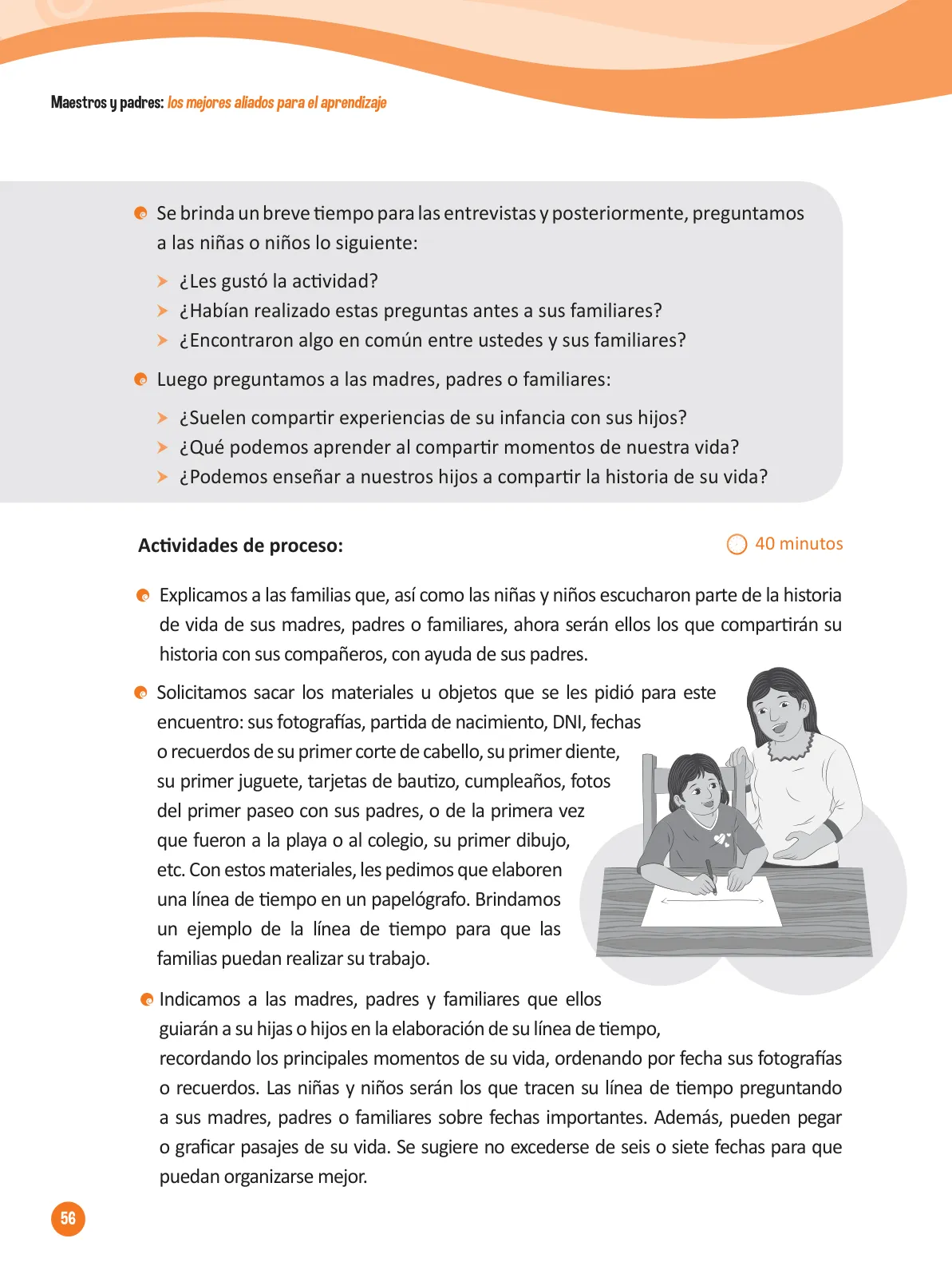 Página 58 de Guía para el trabajo docente con las familias del ciclo IV de Primaria · 2016