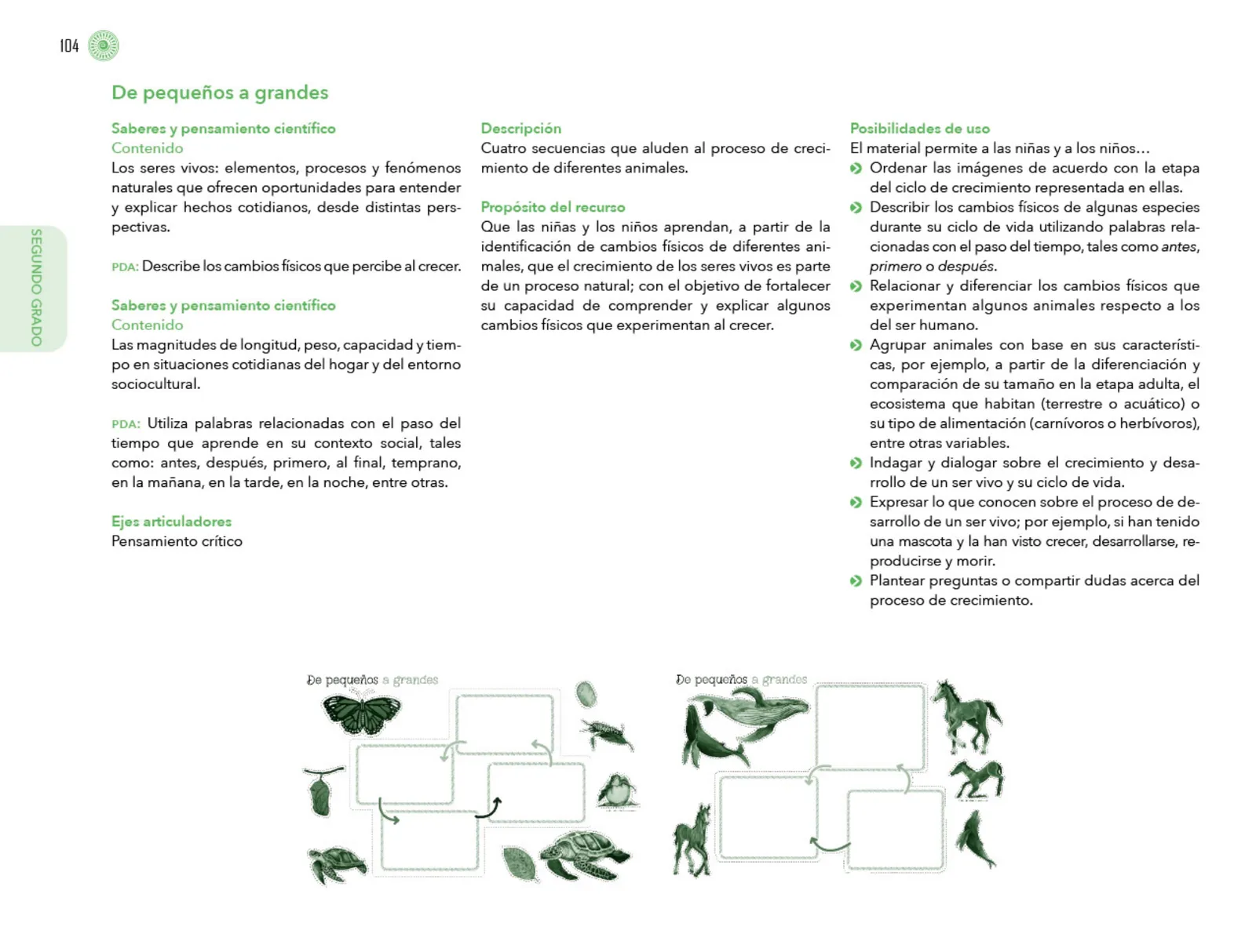 Miniatura página 105 de Posibilidades de trabajo para la acción transformadora y el codiseño. Ficheros. Fase 2  Libro de Educación Preescolar Grado 1°, 2°, 3°  Ciclo Escolar 2025 - 2026