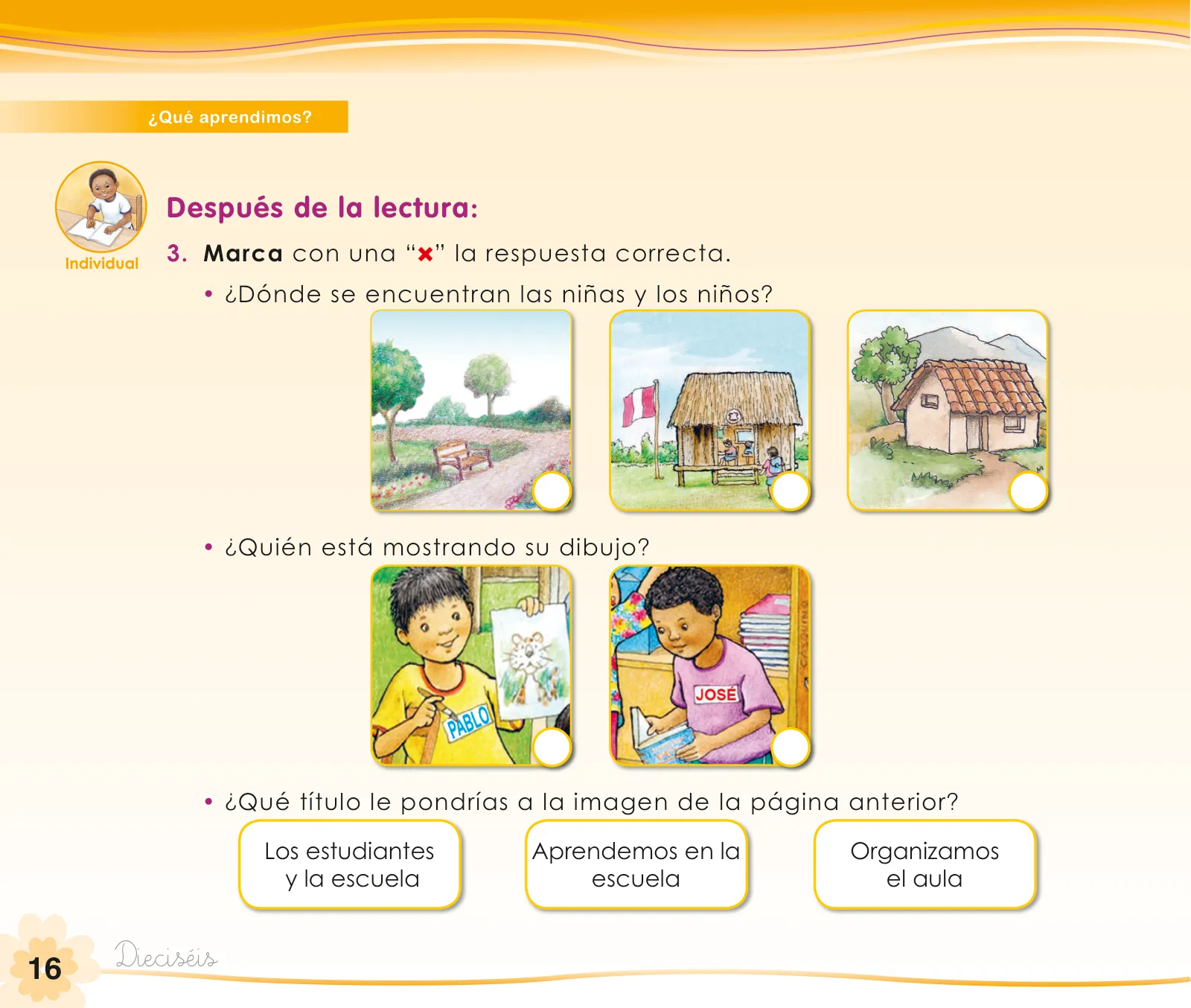 Miniatura página 18 de Comunicación 1 : cuaderno de trabajo para primer grado de Educación Primaria 2019 · 2019