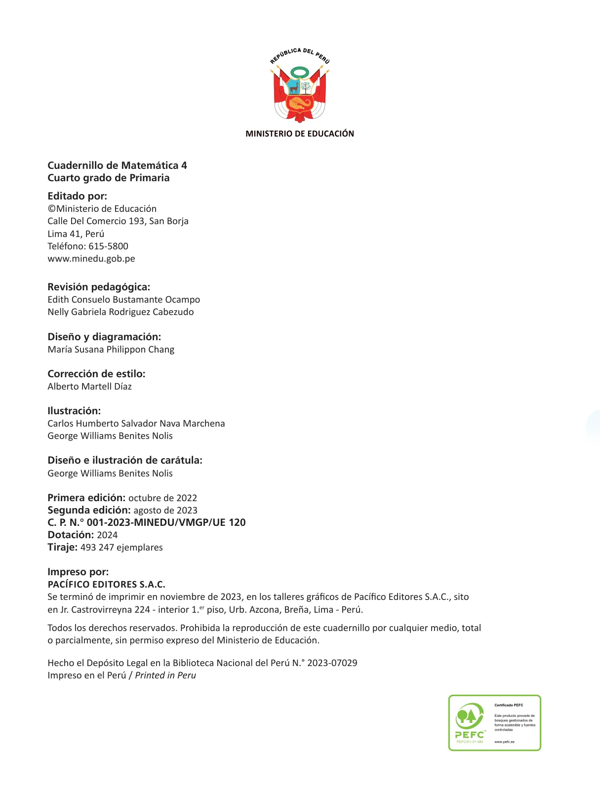 Miniatura página 4 de Cuadernillo de Matemática 4, cuarto grado de Primaria · 2023