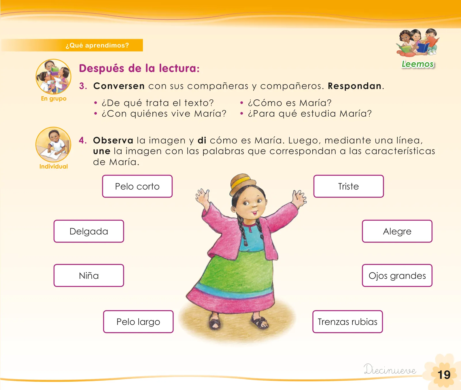 Miniatura página 21 de Comunicación 1 : cuaderno de trabajo para primer grado de Educación Primaria 2019 · 2019