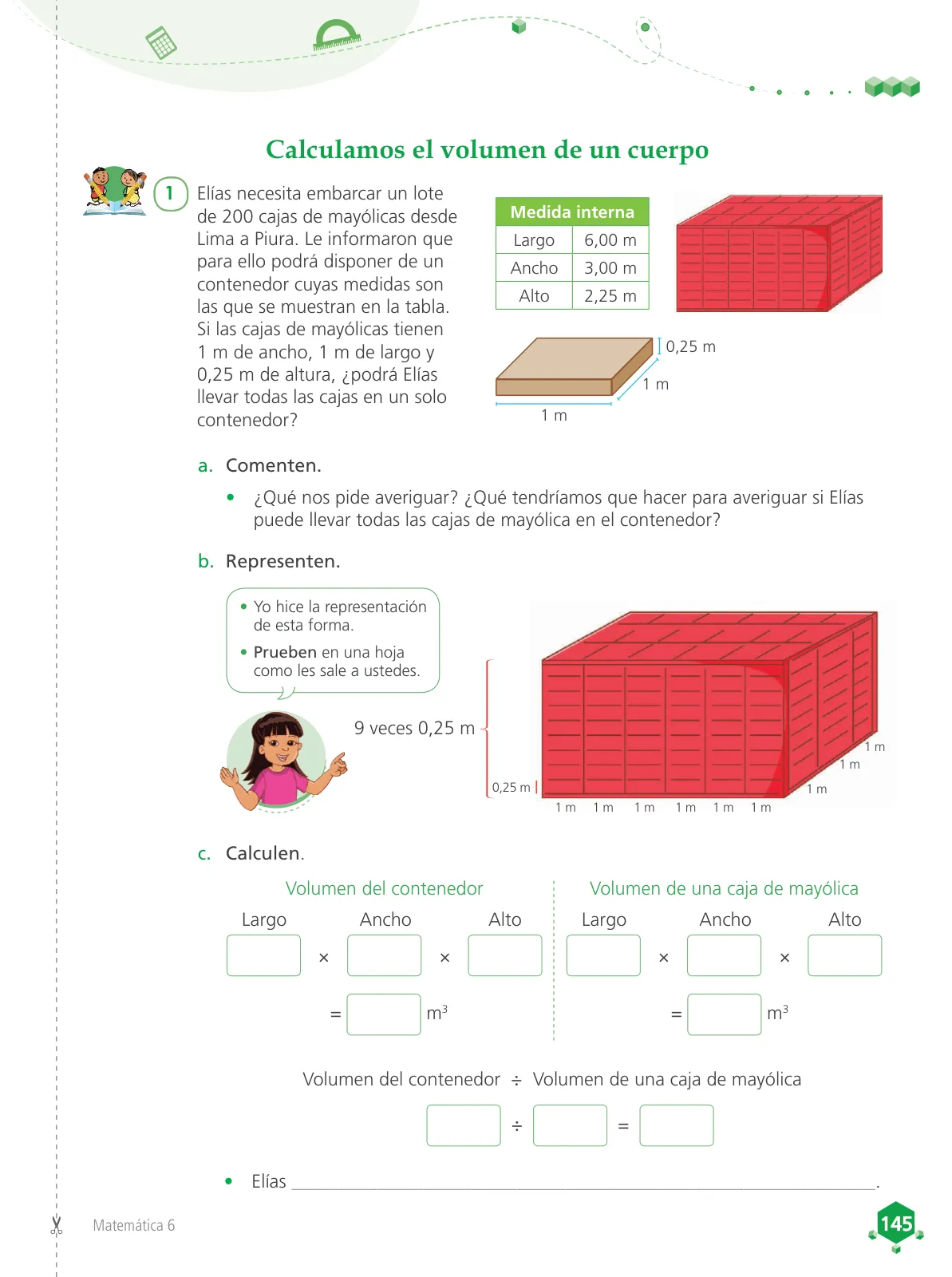 Página 147 de Matemática 6 : cuaderno de trabajo para sexto grado de Educación Primaria 2019 · 2019