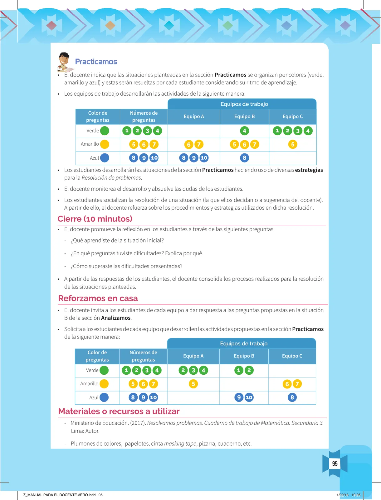 Página 97 de Resolvamos problemas 3 : manual para el docente 2018 · 2018