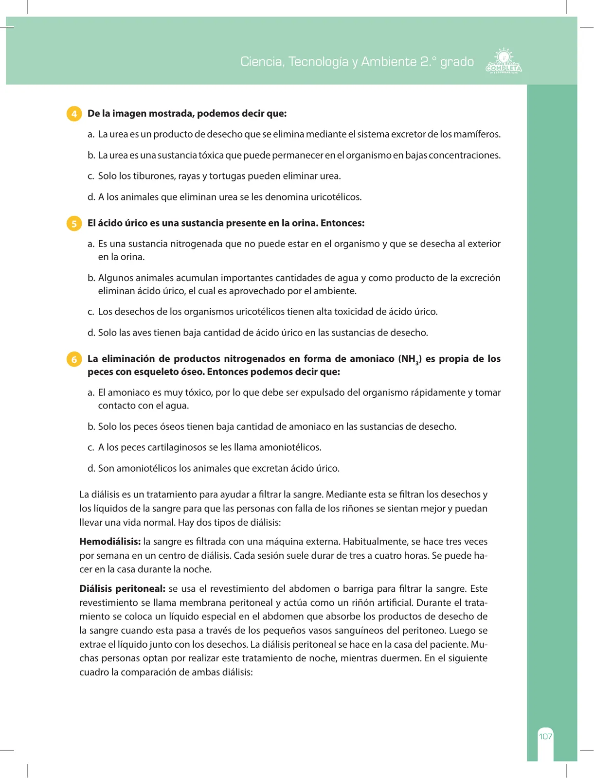 Miniatura página 107 de Ciencia, Tecnología y Ambiente 2 : cuaderno de reforzamiento pedagógico - JEC · 2016