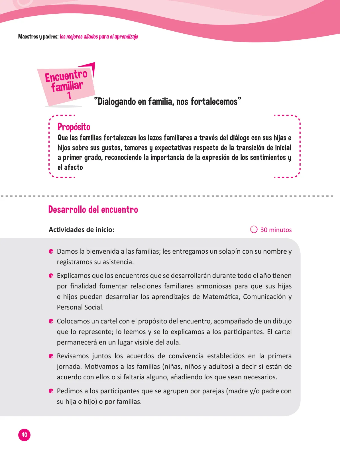 Página 42 de Guía para el trabajo docente con las familias del ciclo III de Primaria · 2016
