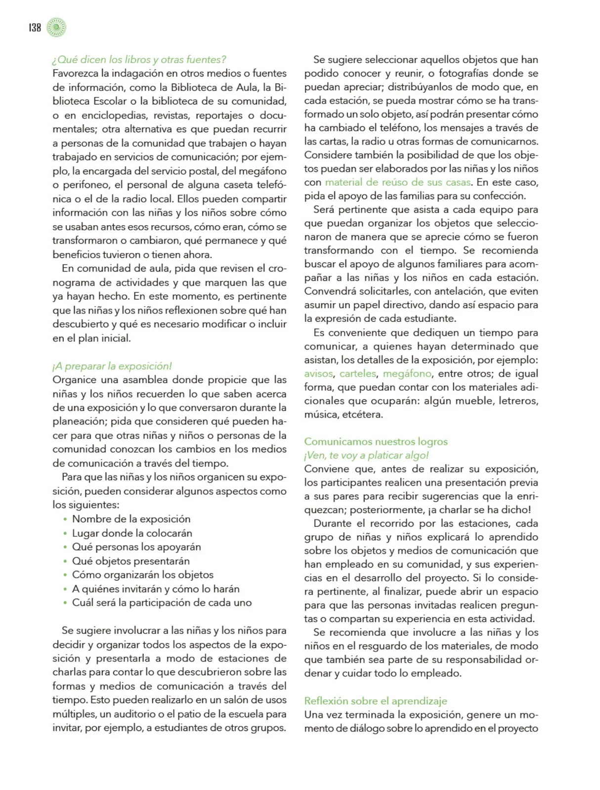 Miniatura página 139 de Modalidades de trabajo para la acción transformadora y el codiseño  Libro de Educación Preescolar Grado 1°, 2°, 3°  Ciclo Escolar 2025 - 2026