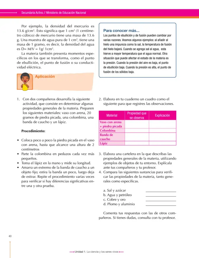 Página 40 de Ciencias Naturales 6° · Secundaria Activa