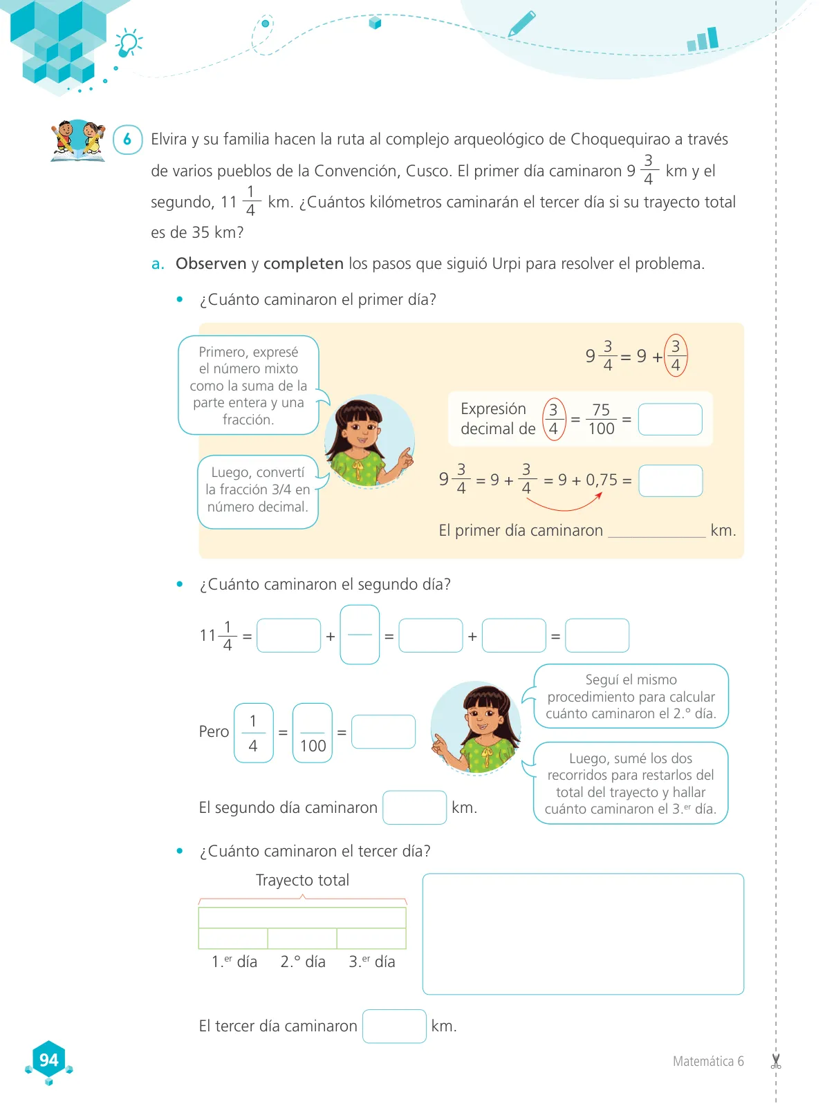 Página 96 de Matemática 6 : cuaderno de trabajo para sexto grado de Educación Primaria 2019 · 2019