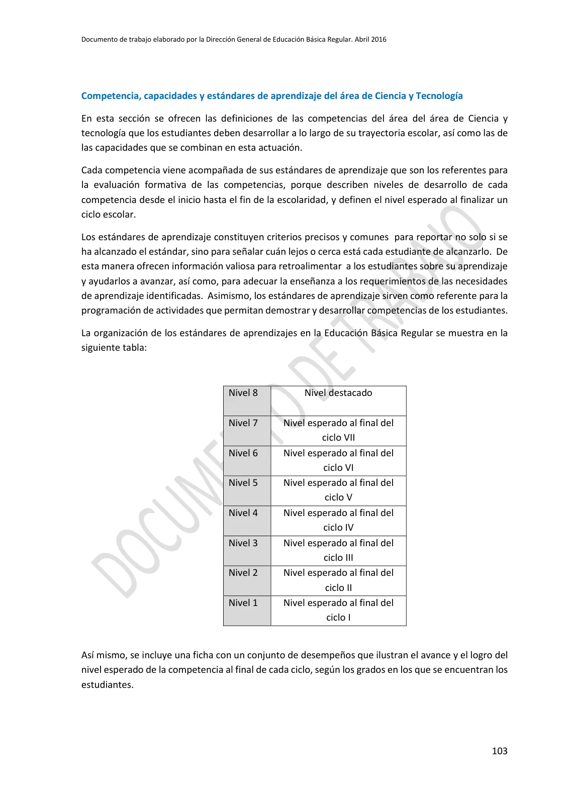 Miniatura página 103 de Programa curricular de Educación Inicial · 2016