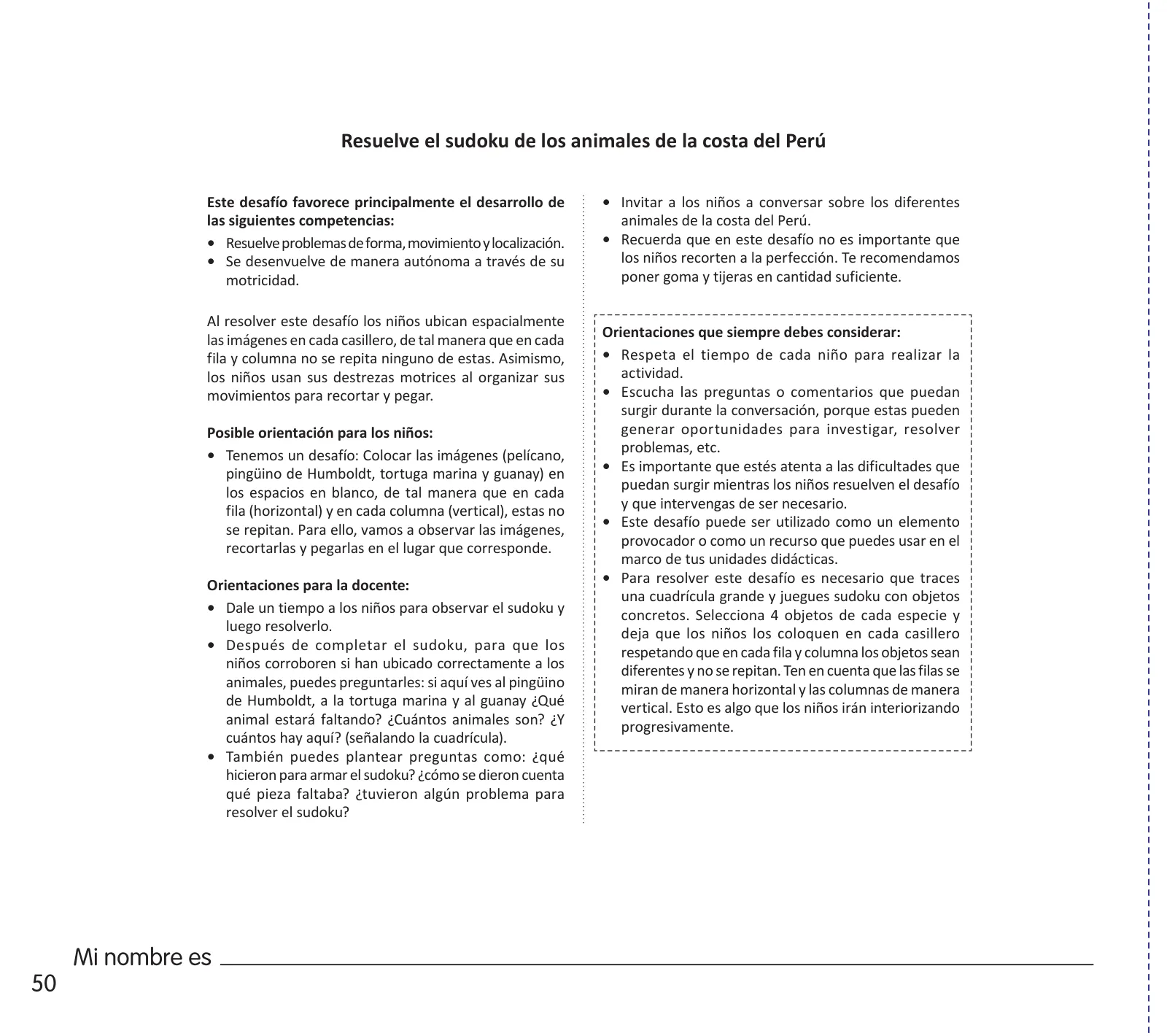 Página 52 de Crea, resuelve y aprende. Material impreso para niñas y niños de 4 años · 2024
