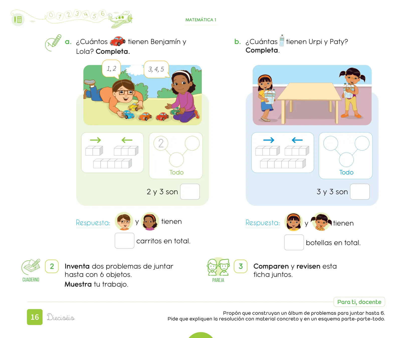 Página 18 de Cuadernillo de Matemática 1, primer grado de Primaria · 2023