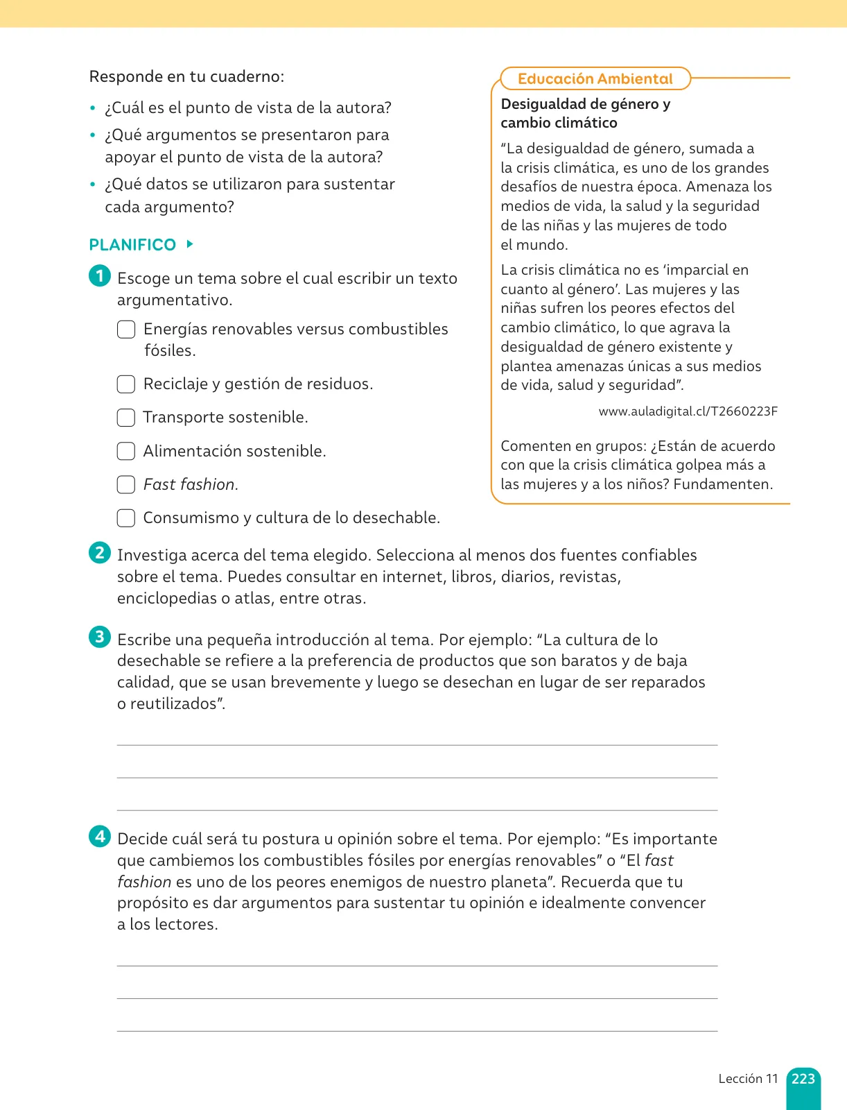 Página 225 de Lenguaje y Comunicación – Sexto Básico | Texto del Estudiante MINEDUC – Descargar PDF · 2024
