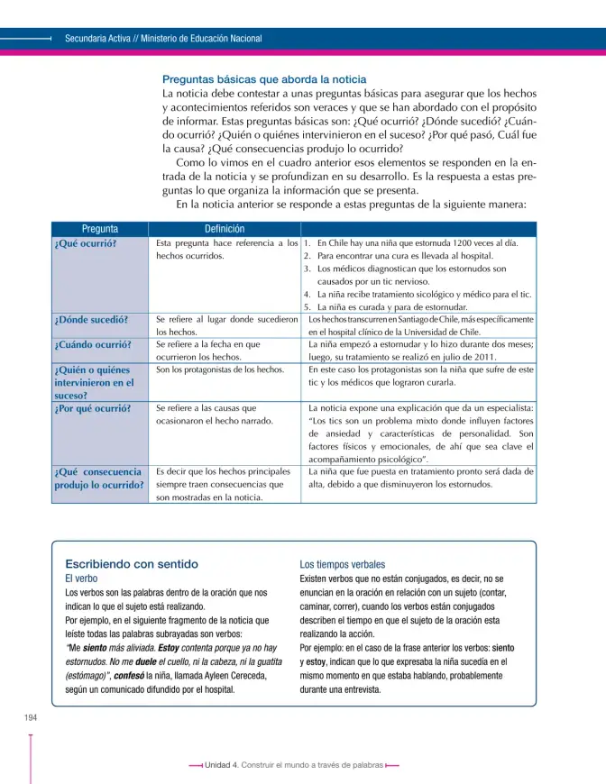 Página 194 de Lenguaje 6° · Secundaria Activa