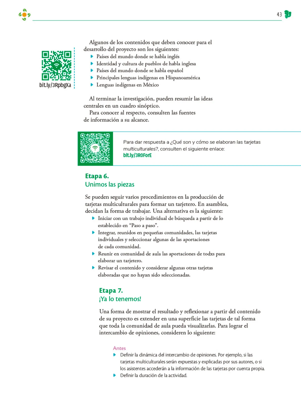 Miniatura página 44 de Colección Ximhai. Nuestro libro de Proyectos. Tomo I.   Libro de Educación Telesecundaria Grado 1°  Ciclo Escolar 2025 - 2026