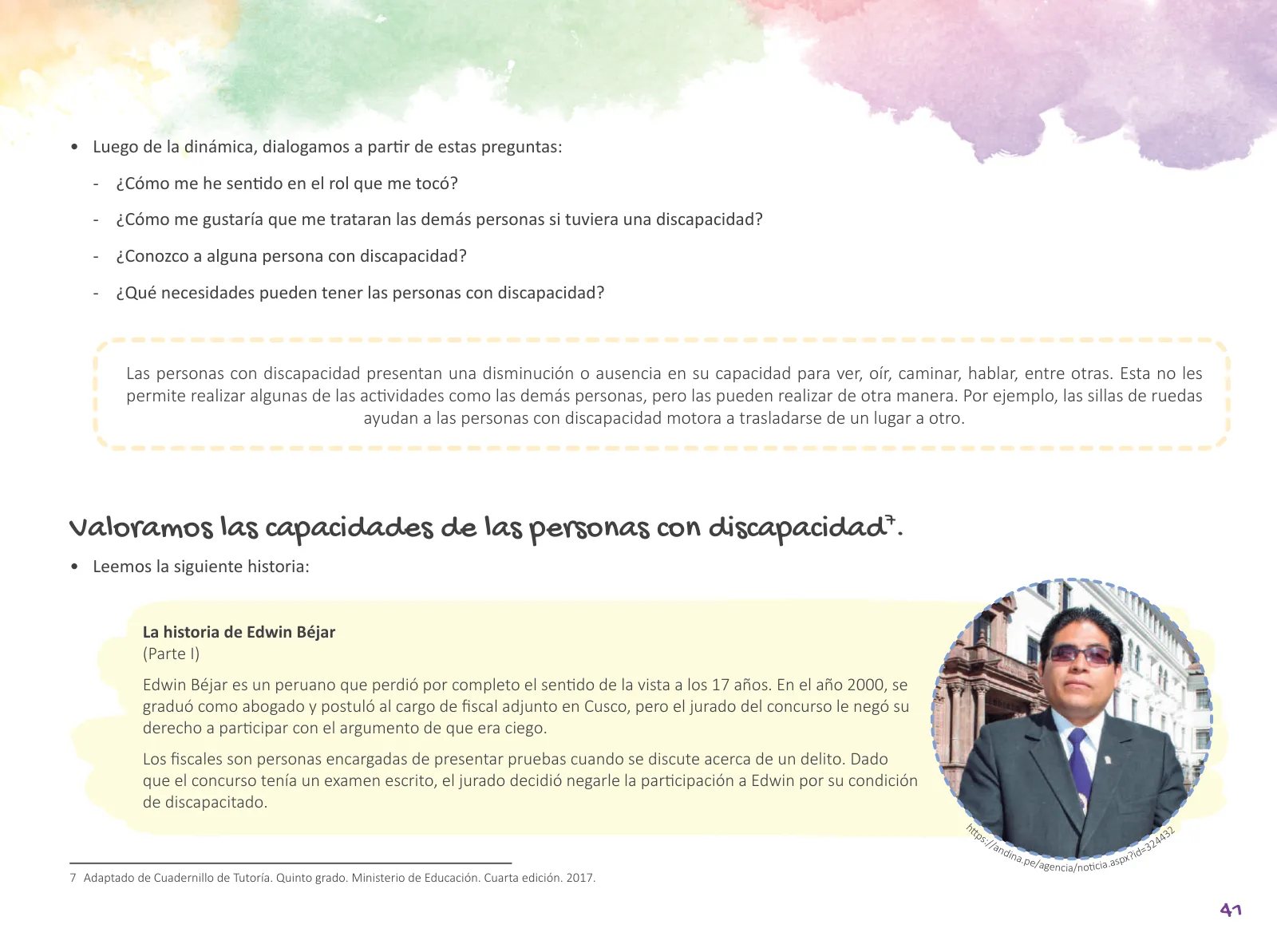 Página 43 de Cuadernillo de Tutoría Quinto Grado Educación Primaria 2019 · 2019