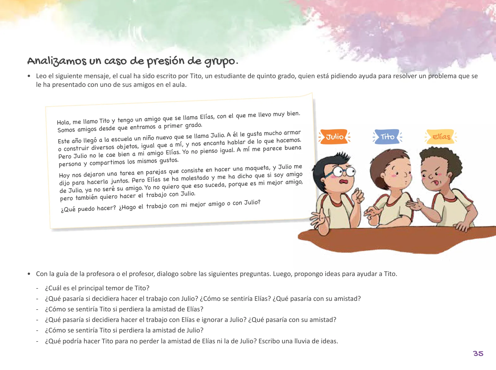 Página 37 de Cuadernillo de Tutoría 5 : quinto grado de Educación Primaria · 2021