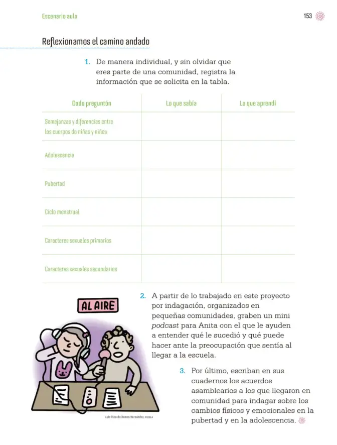 Página 156 de Proyectos de Aula. Libro de Educación Primaria Grado 4° Ciclo Escolar 2025 - 2026