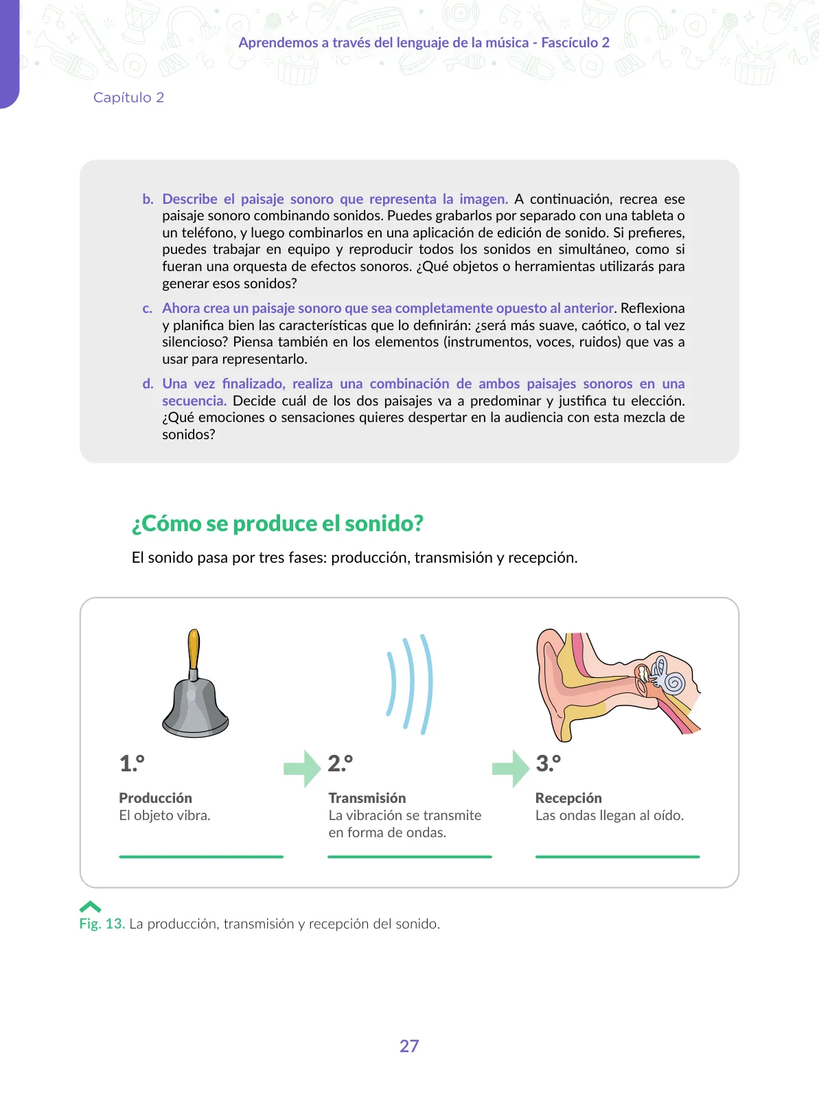 Página 27 de Aprendemos a través del lenguaje de la música Fascículo 2 para estudiantes de Educación Secundaria · 2024
