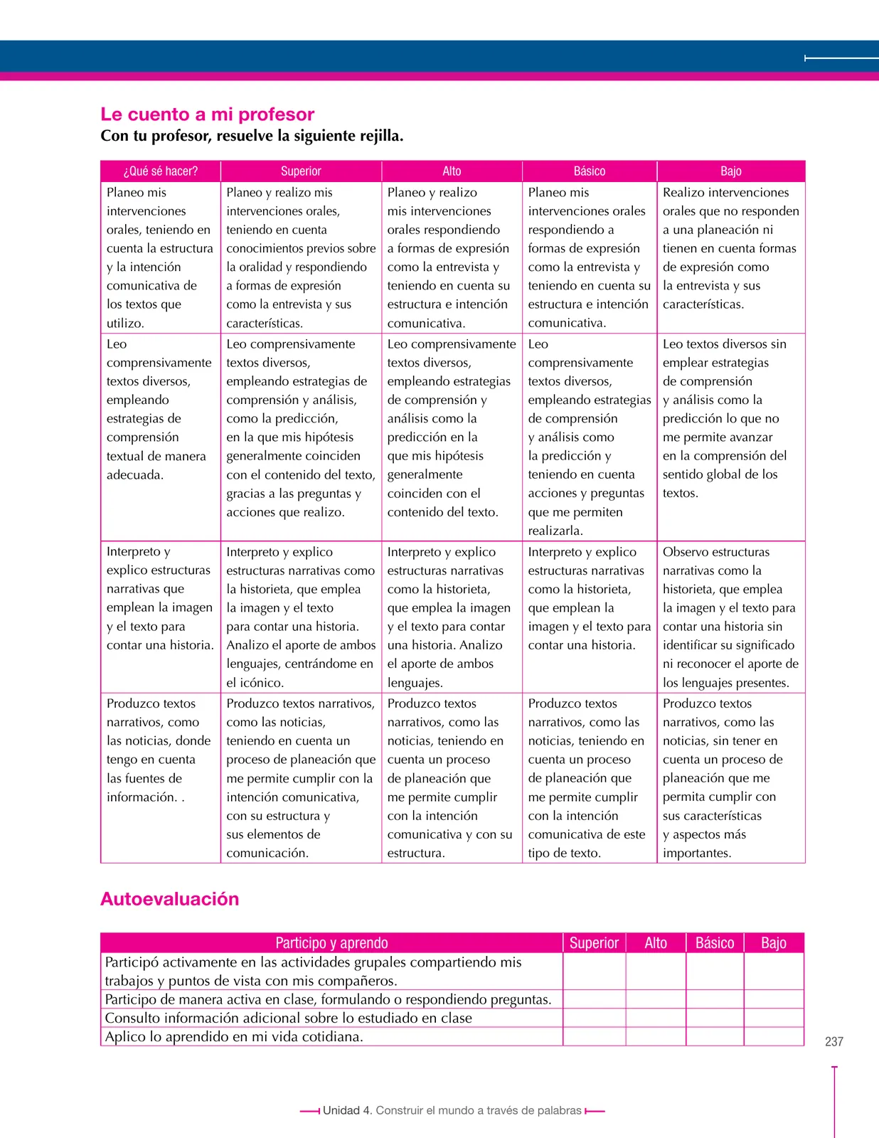Página 237 de Lenguaje 6° · Secundaria Activa