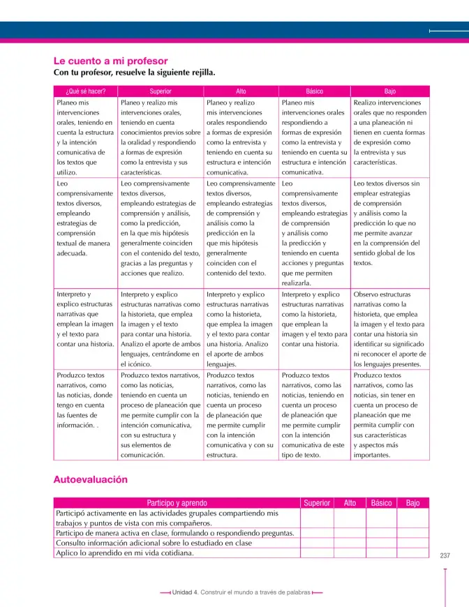 Página 237 de Lenguaje 6° · Secundaria Activa