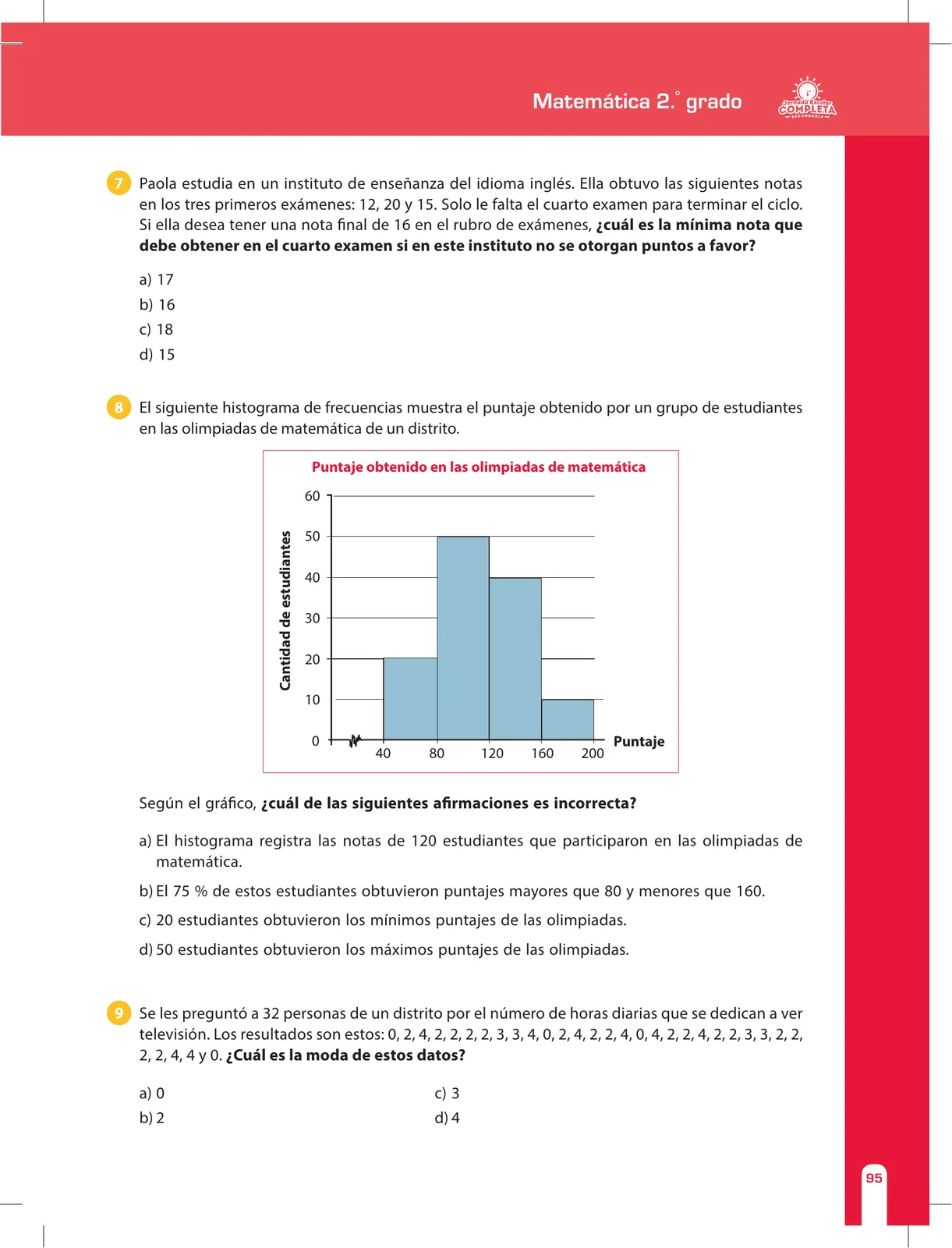 Miniatura página 95 de Matemática 2 : cuaderno de reforzamiento pedagógico - JEC · 2016