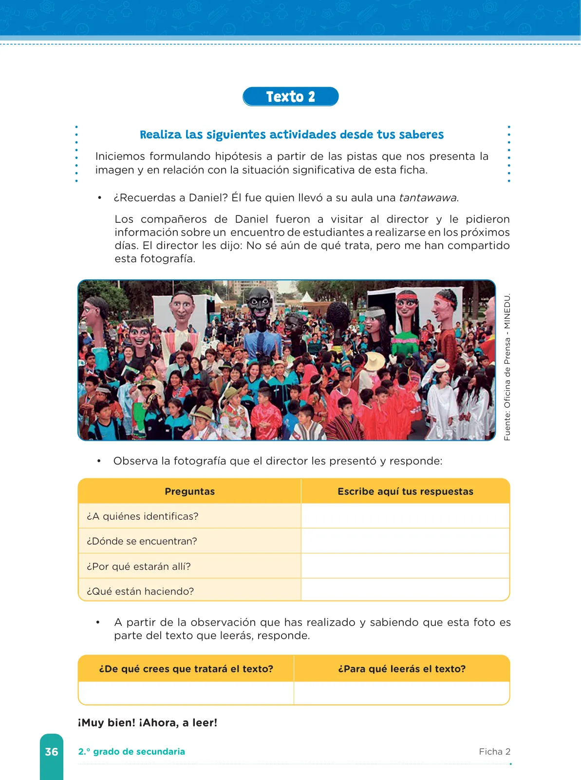 Página 38 de Fichas de aprendizaje de Comunicación 2 · 2024