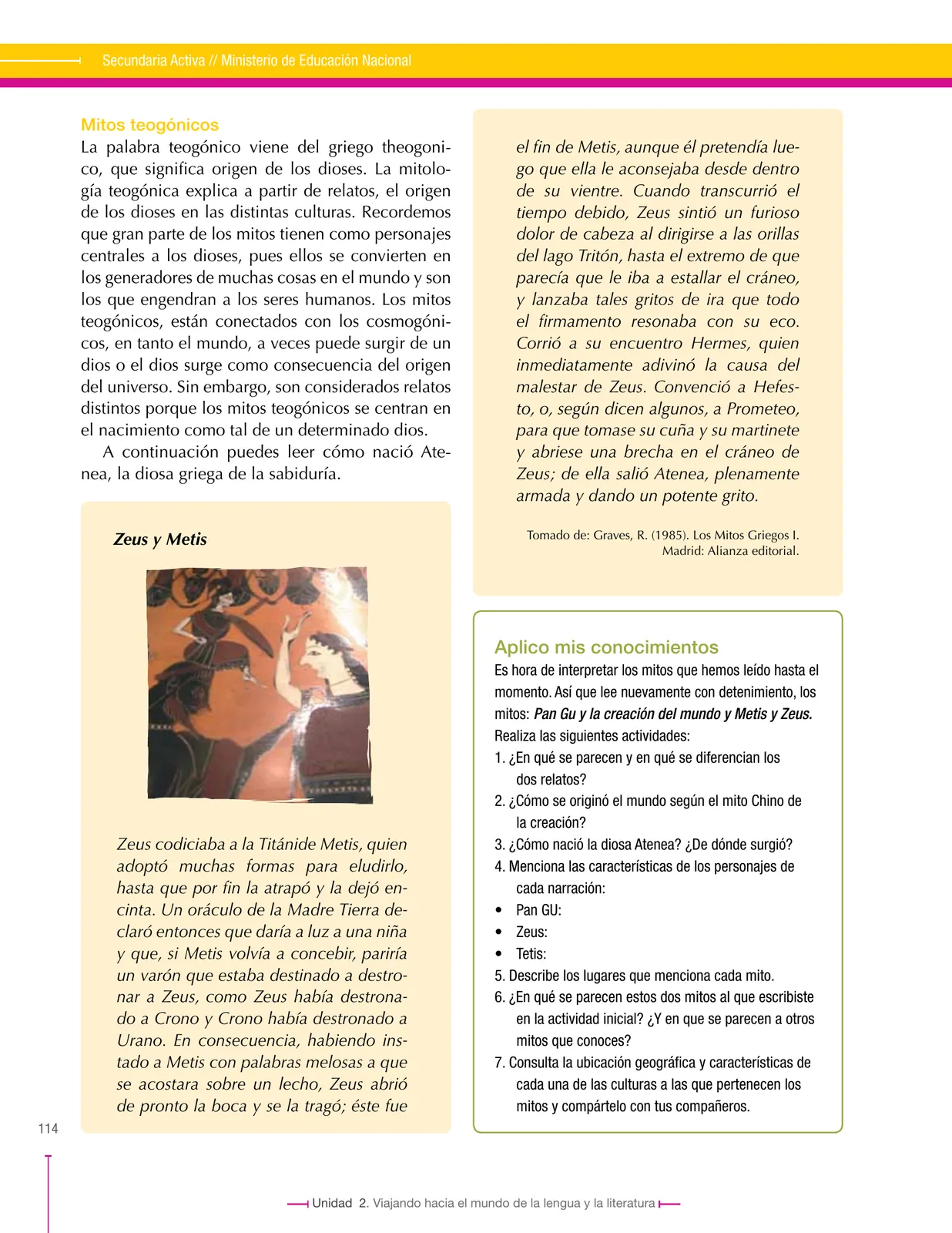 Página 114 de Lenguaje 7° · Secundaria Activa