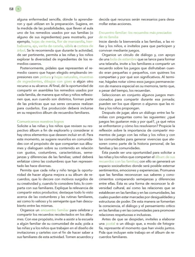 Página 159 de Modalidades de trabajo para la acción transformadora y el codiseño Libro de Educación Preescolar Grado 1°, 2°, 3° Ciclo Escolar 2025 - 2026