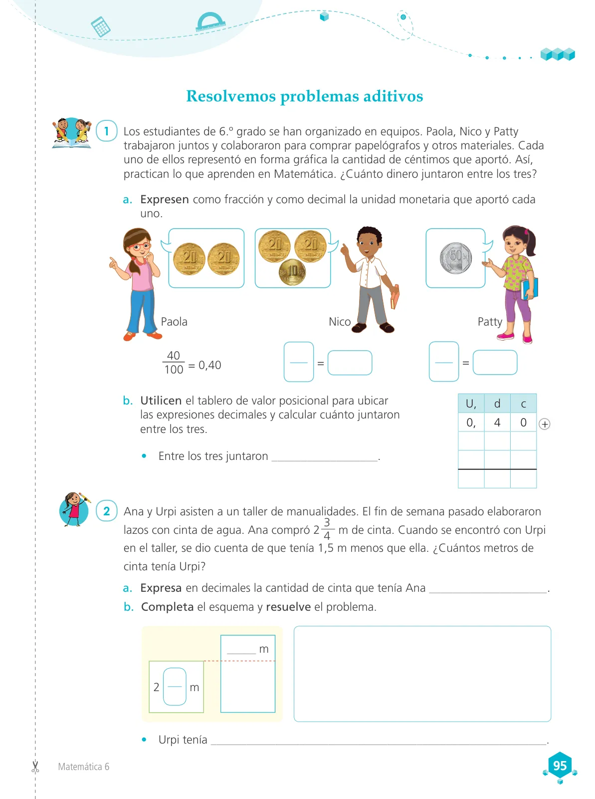 Página 97 de Matemática 6 : cuaderno de trabajo para sexto grado de Educación Primaria 2019 · 2019