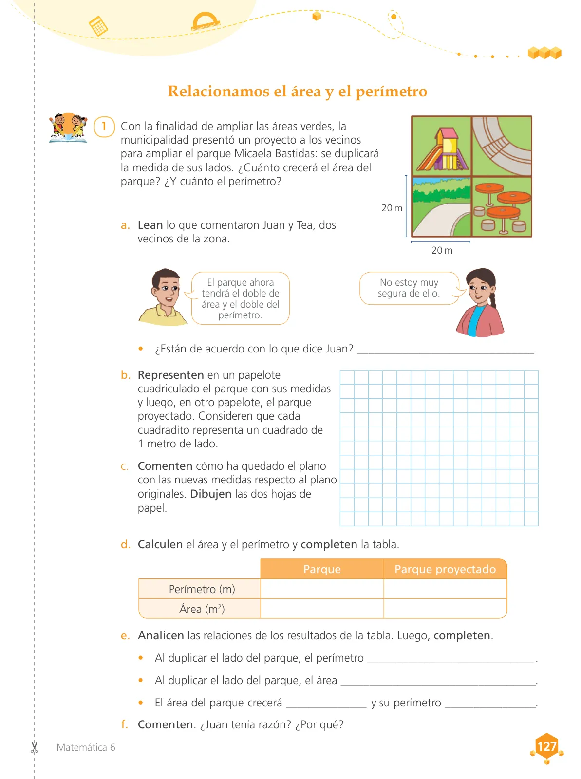 Miniatura página 129 de Matemática 6 : cuaderno de trabajo para sexto grado de Educación Primaria 2019 · 2019
