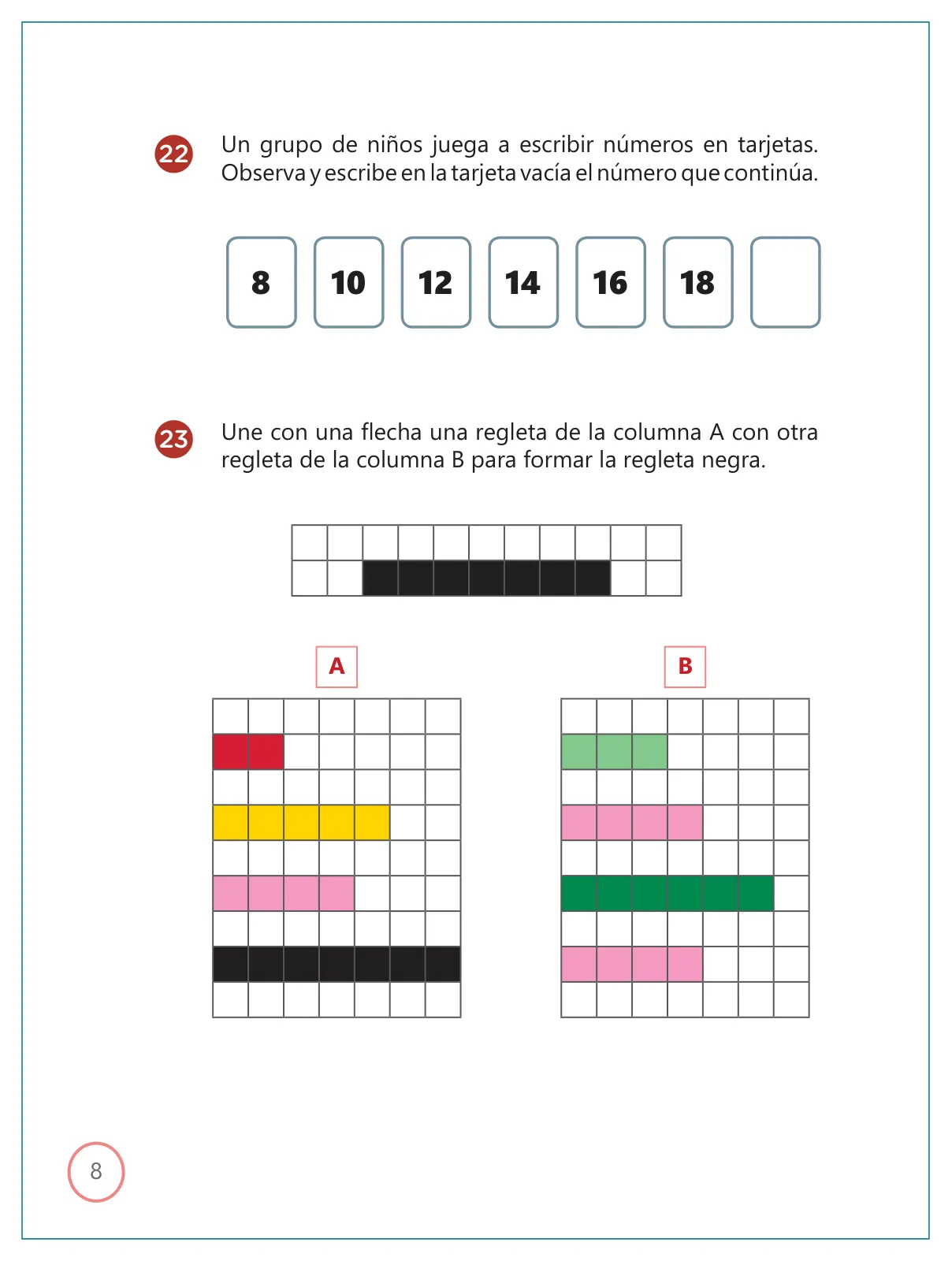 Miniatura página 8 de Kit de evaluación Entrada 2 Demostrando lo que aprendimos : Matemática, primer trimestre, ﻿Segundo grado - Primaria · 2019