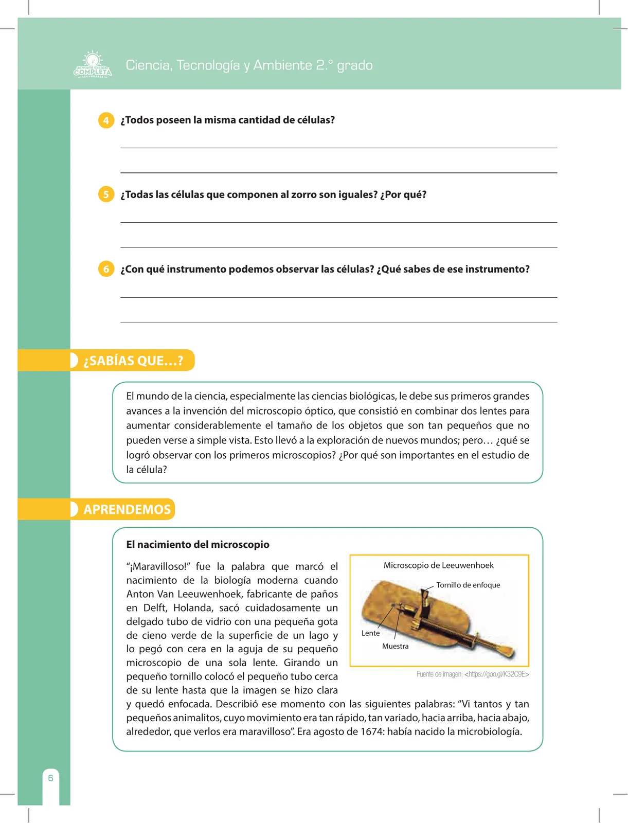 Miniatura página 6 de Ciencia, Tecnología y Ambiente 2 : cuaderno de reforzamiento pedagógico - JEC · 2016