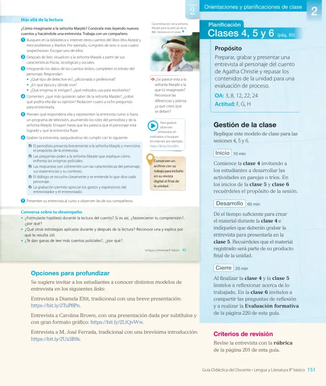 Página 153 de Lengua y Literatura – Octavo Básico | Texto del Estudiante MINEDUC – Descargar PDF · 2024