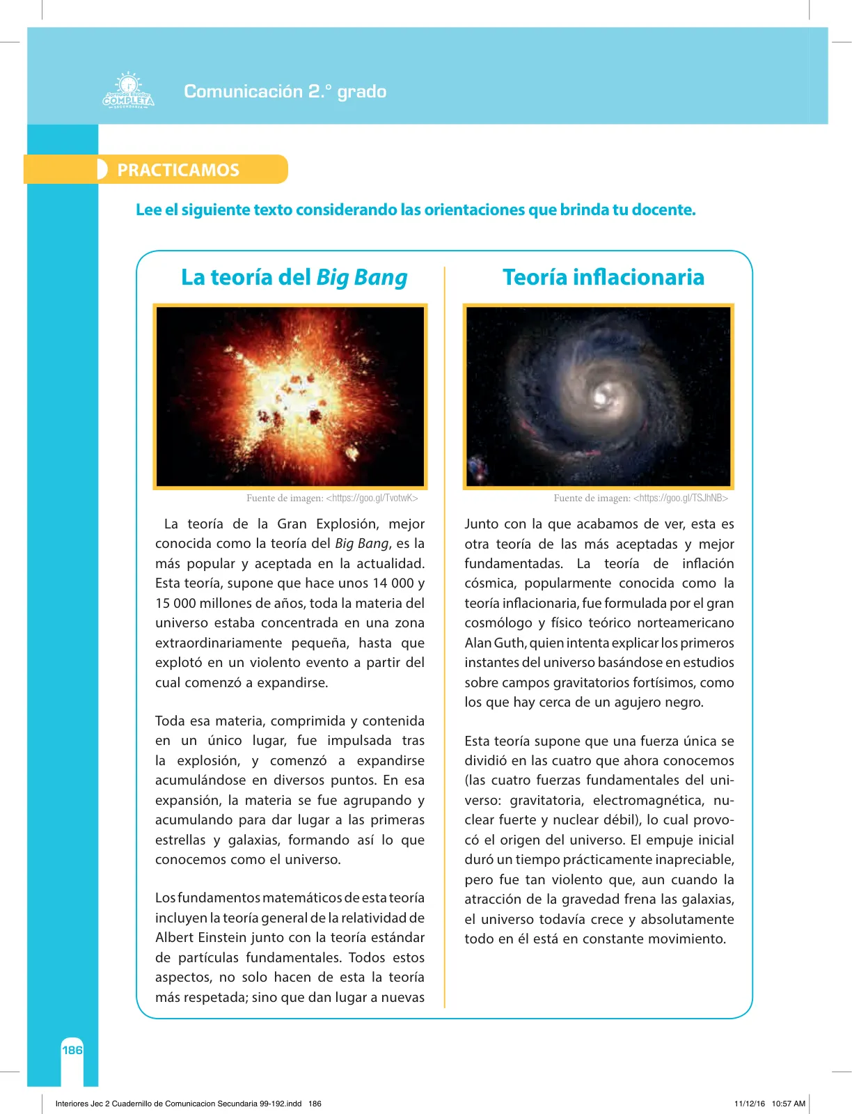 Miniatura página 186 de Comunicación Secundaria 2. Cuaderno de reforzamiento pedagógico - JEC · 2016