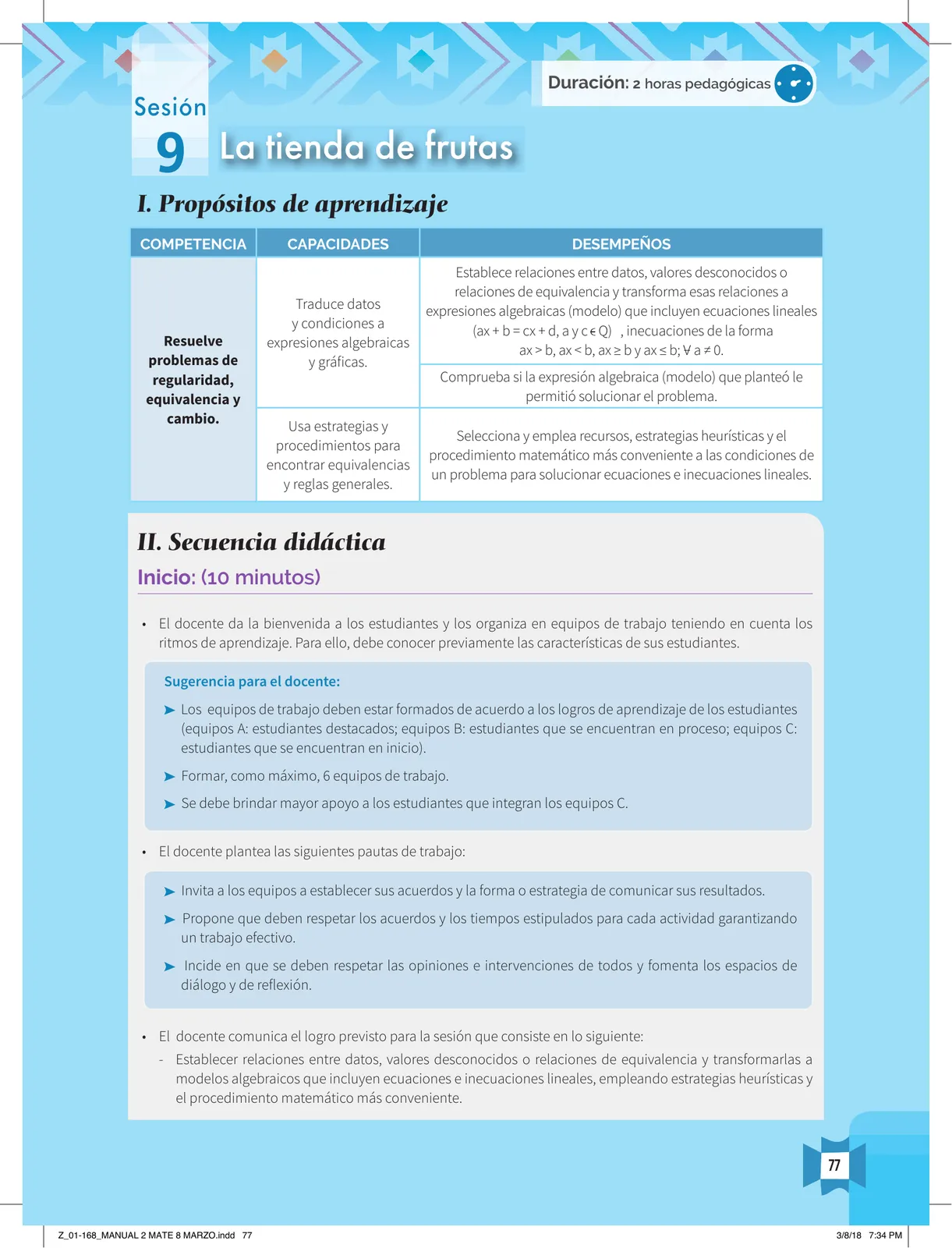 Miniatura página 79 de Resolvamos problemas 2 : manual para el docente 2018 · 2018